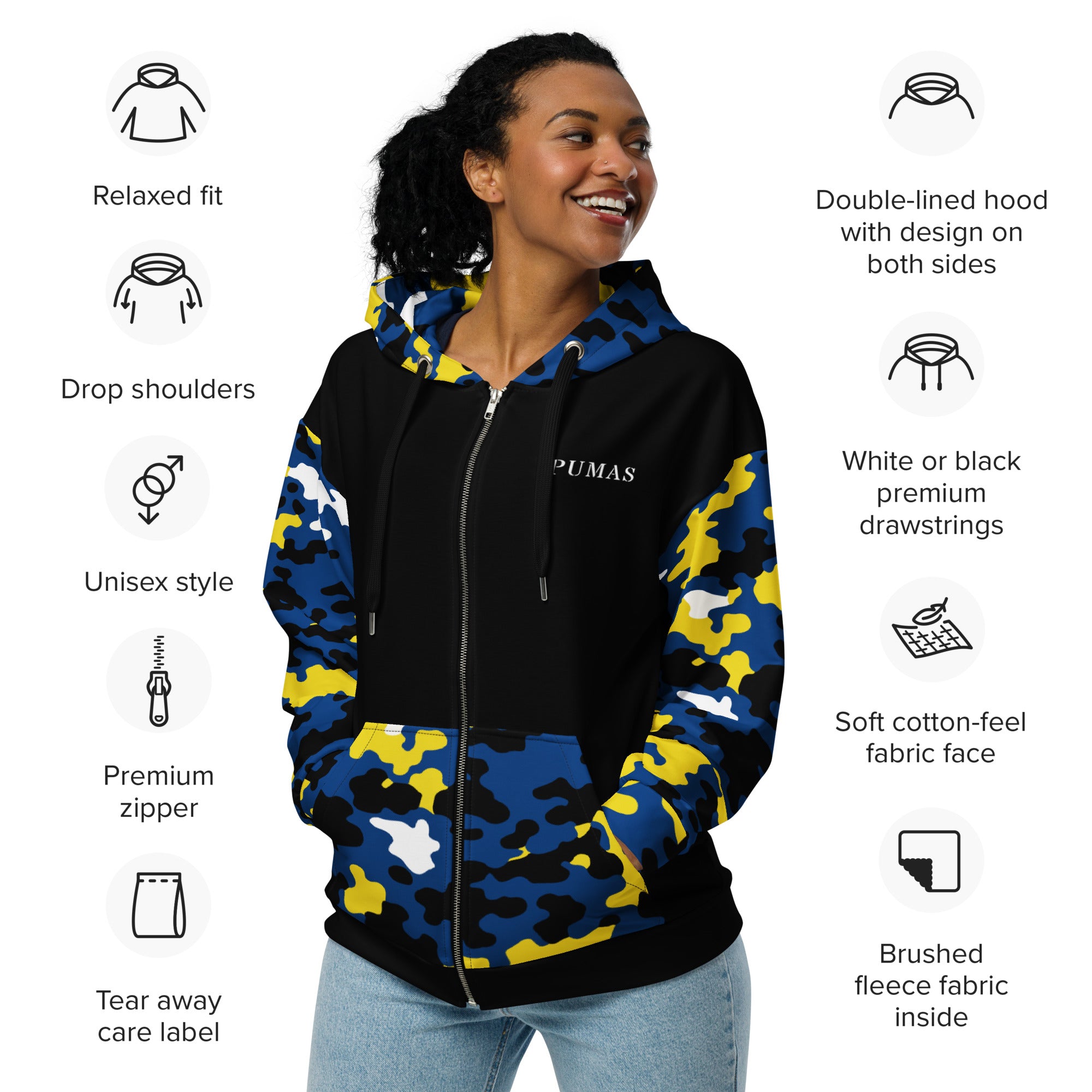 Unisex zip hoodie-Fete Massive