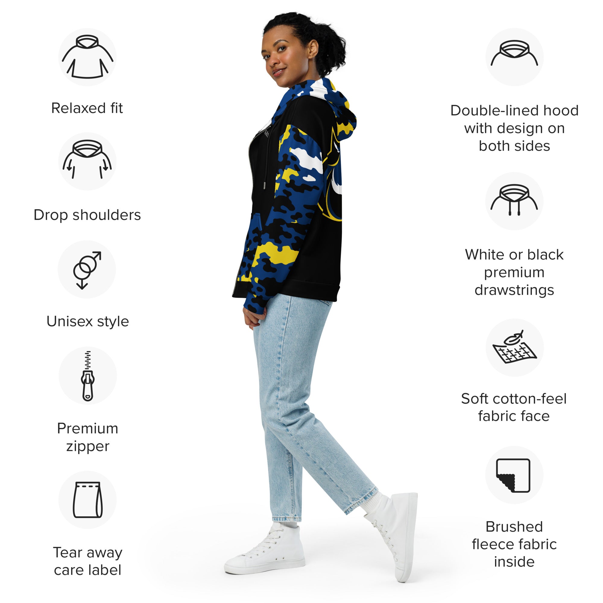 Unisex zip hoodie-Fete Massive
