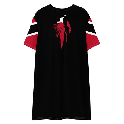 (Female) Trinidad T-shirt dress (Black)-Fete Massive