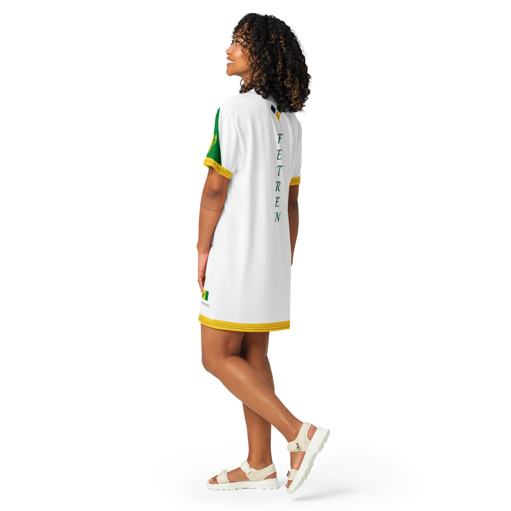 Saint Vincent Fetren T-shirt dress (White)-Fete Massive