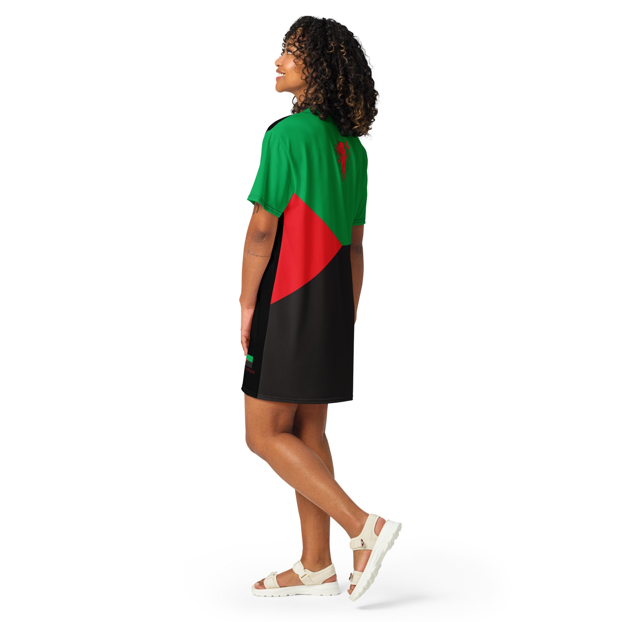 Martinique T-shirt dress (Black)-Fete Massive