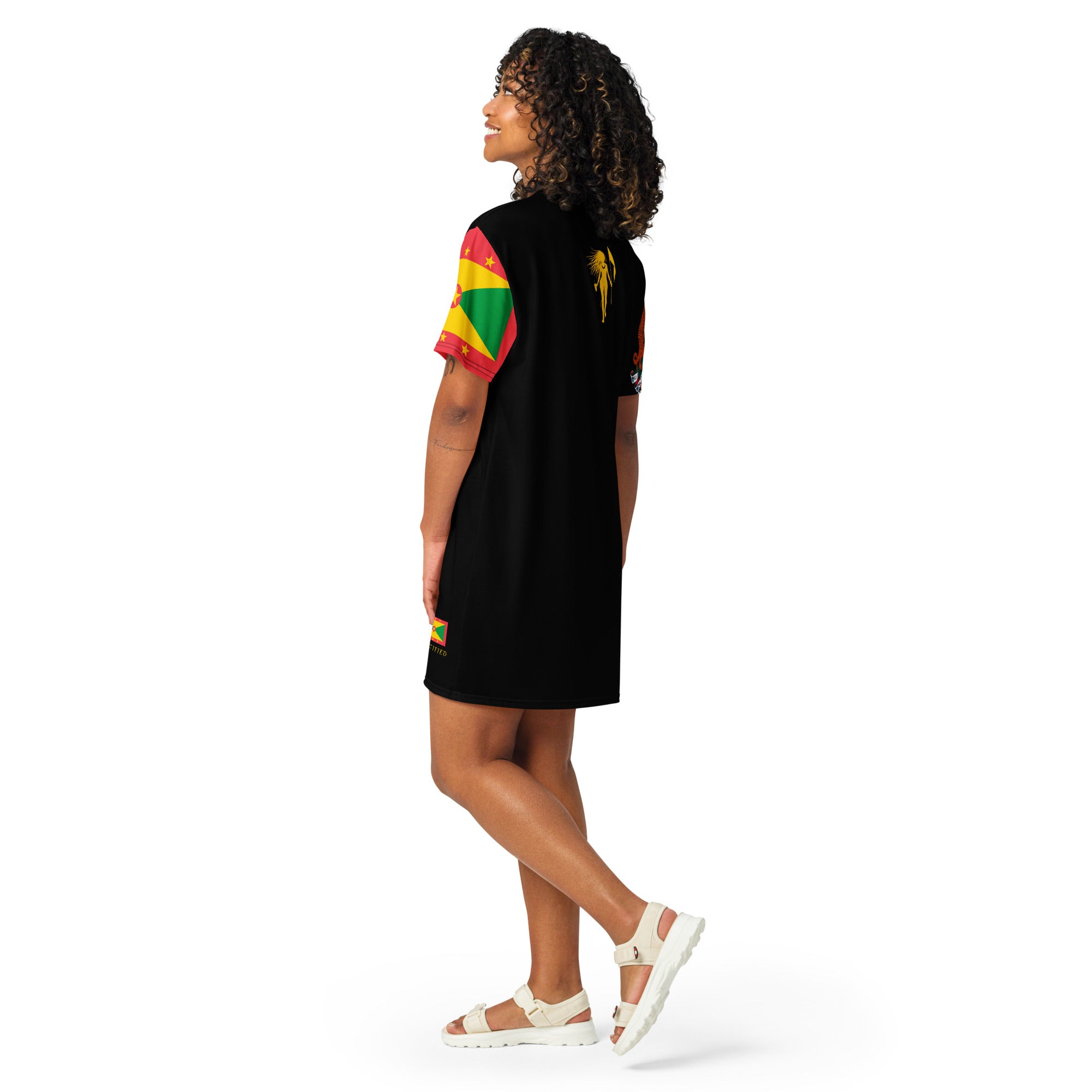 Grenada T-shirt dress (Flag & Coat of arms sleeve)-Fete Massive