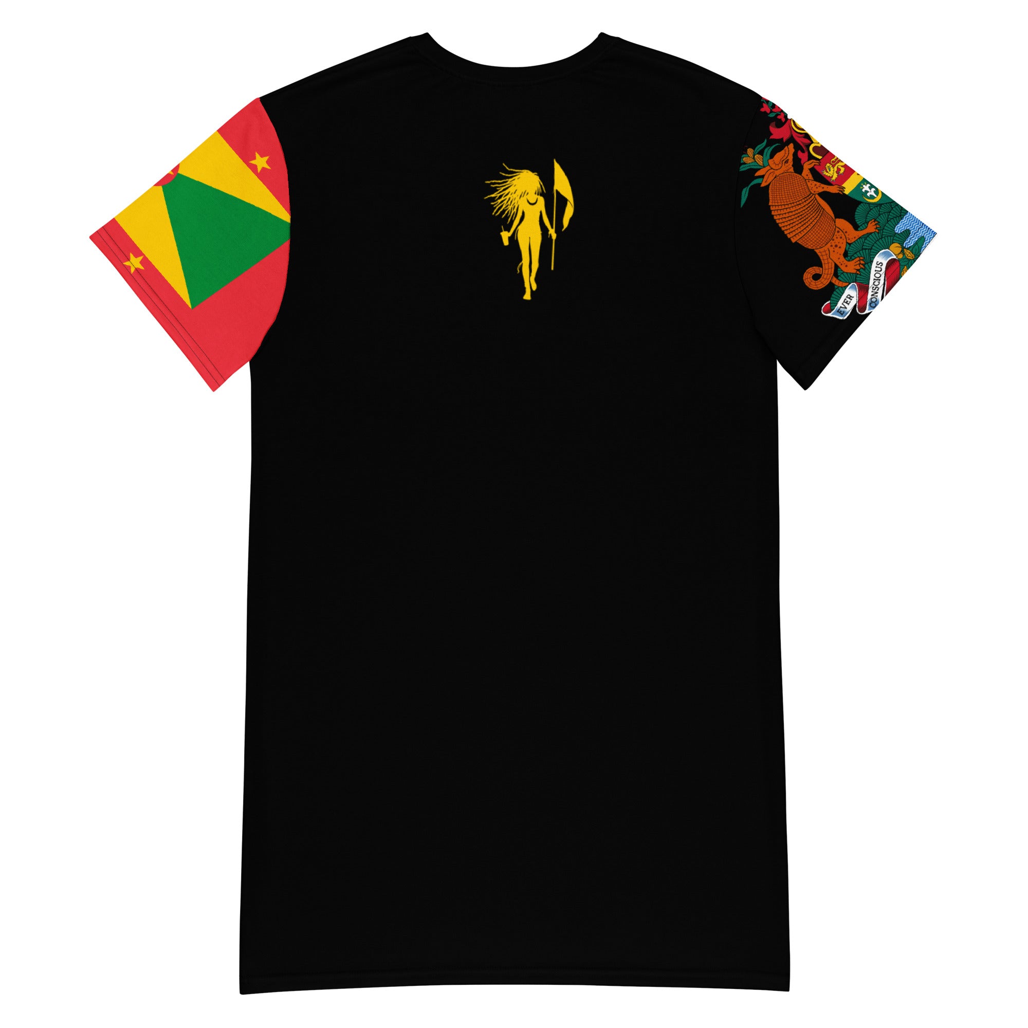 Grenada T-shirt dress (Flag & Coat of arms sleeve)-Fete Massive