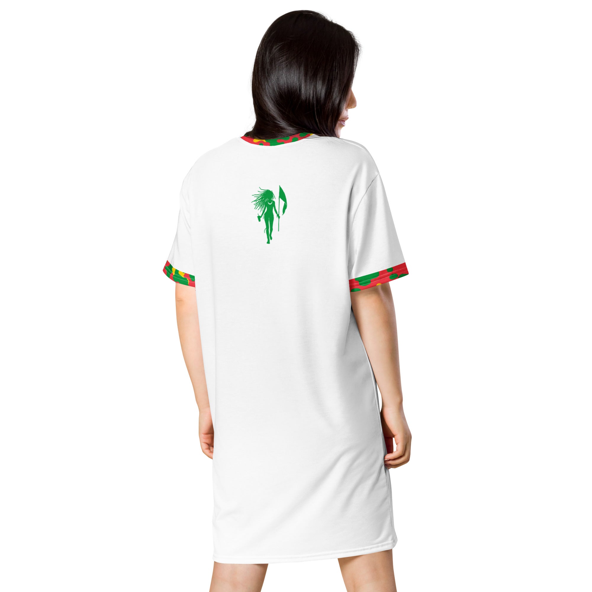 Grenada T-shirt dress (White)-Fete Massive