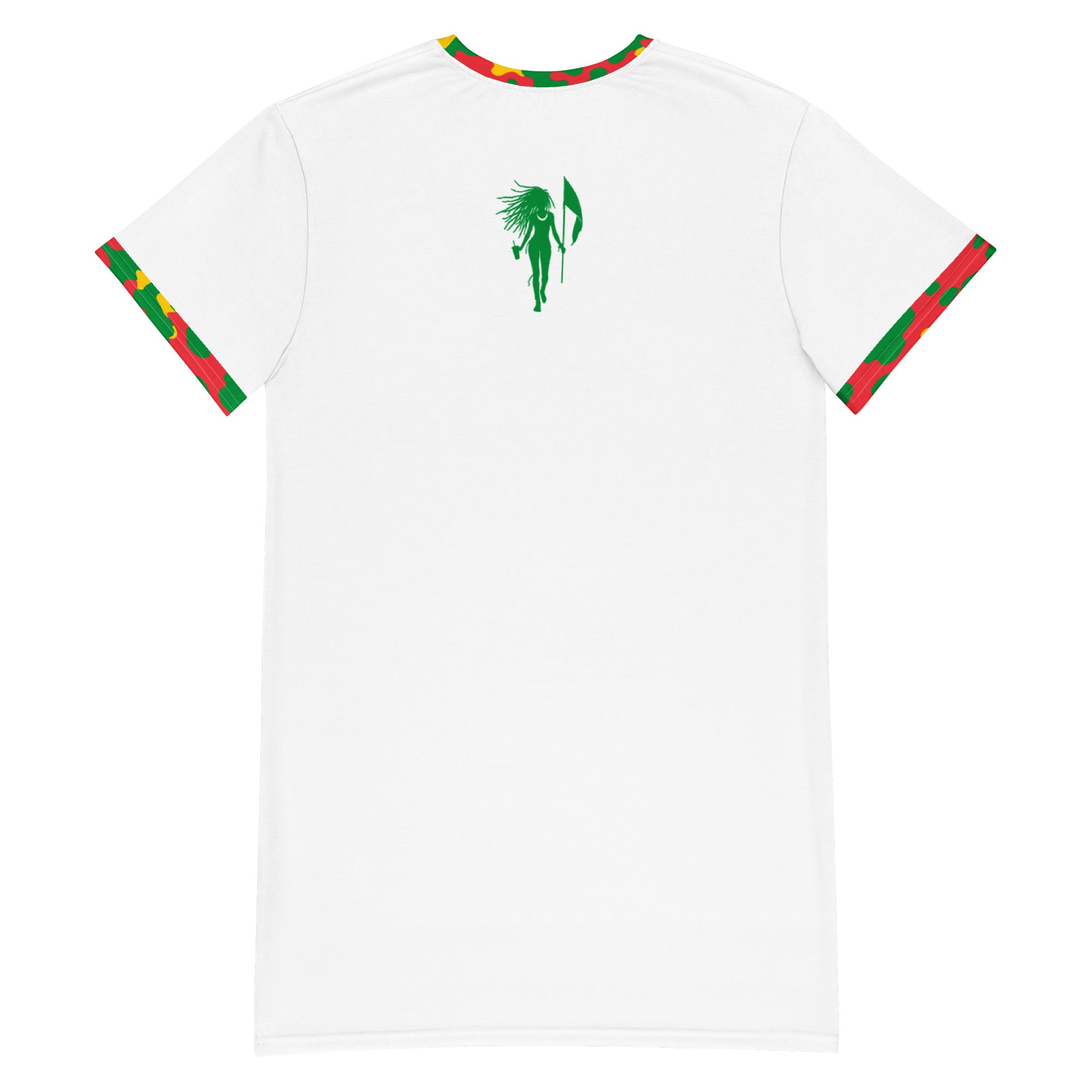 Grenada T-shirt dress (White)-Fete Massive