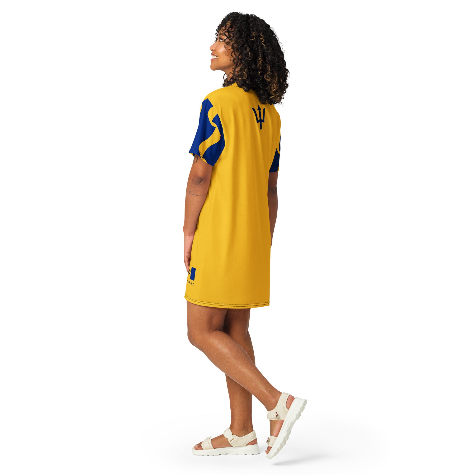 Barbados T-shirt dress (Yellow)-Fete Massive