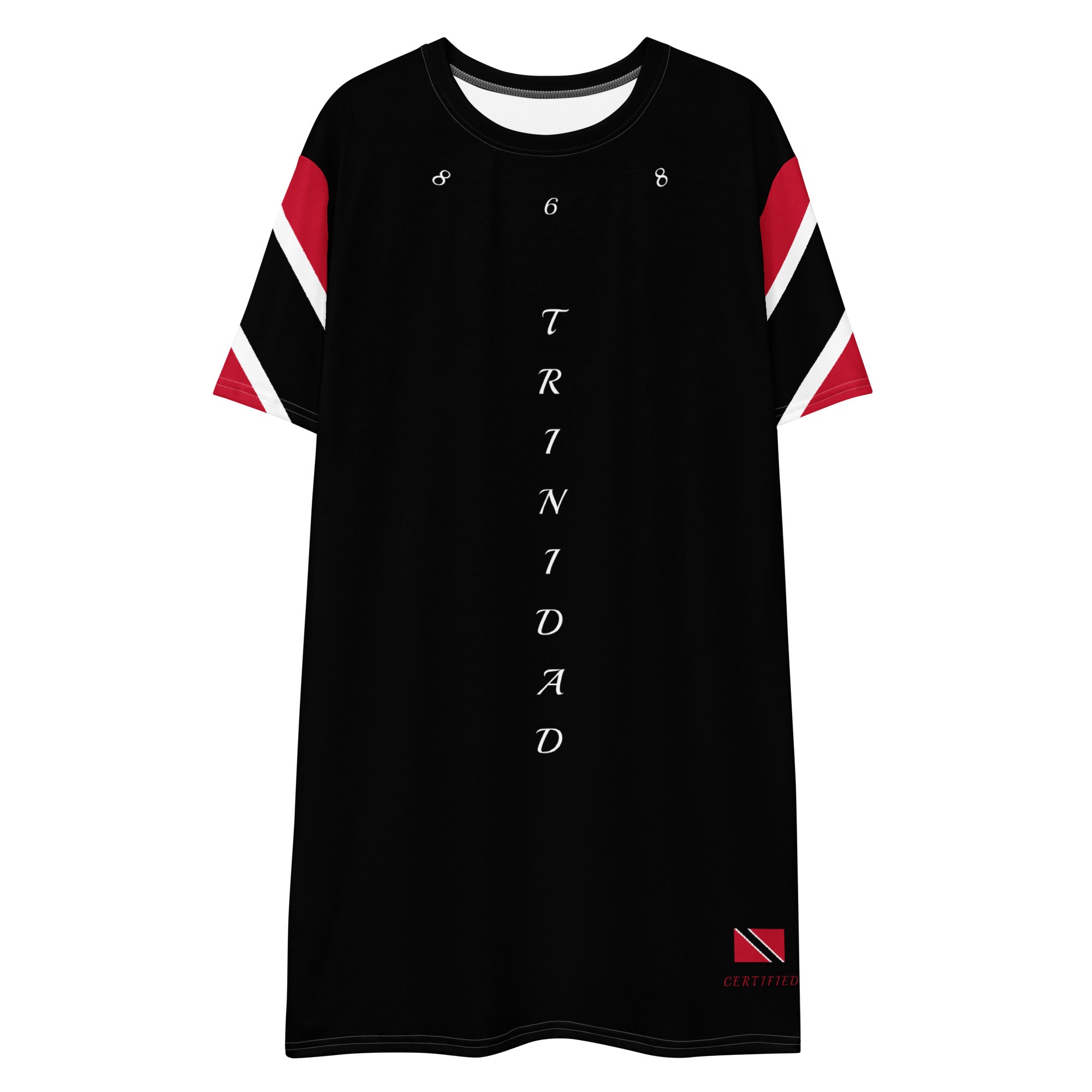 (Female) Trinidad T-shirt dress (Black)-Fete Massive