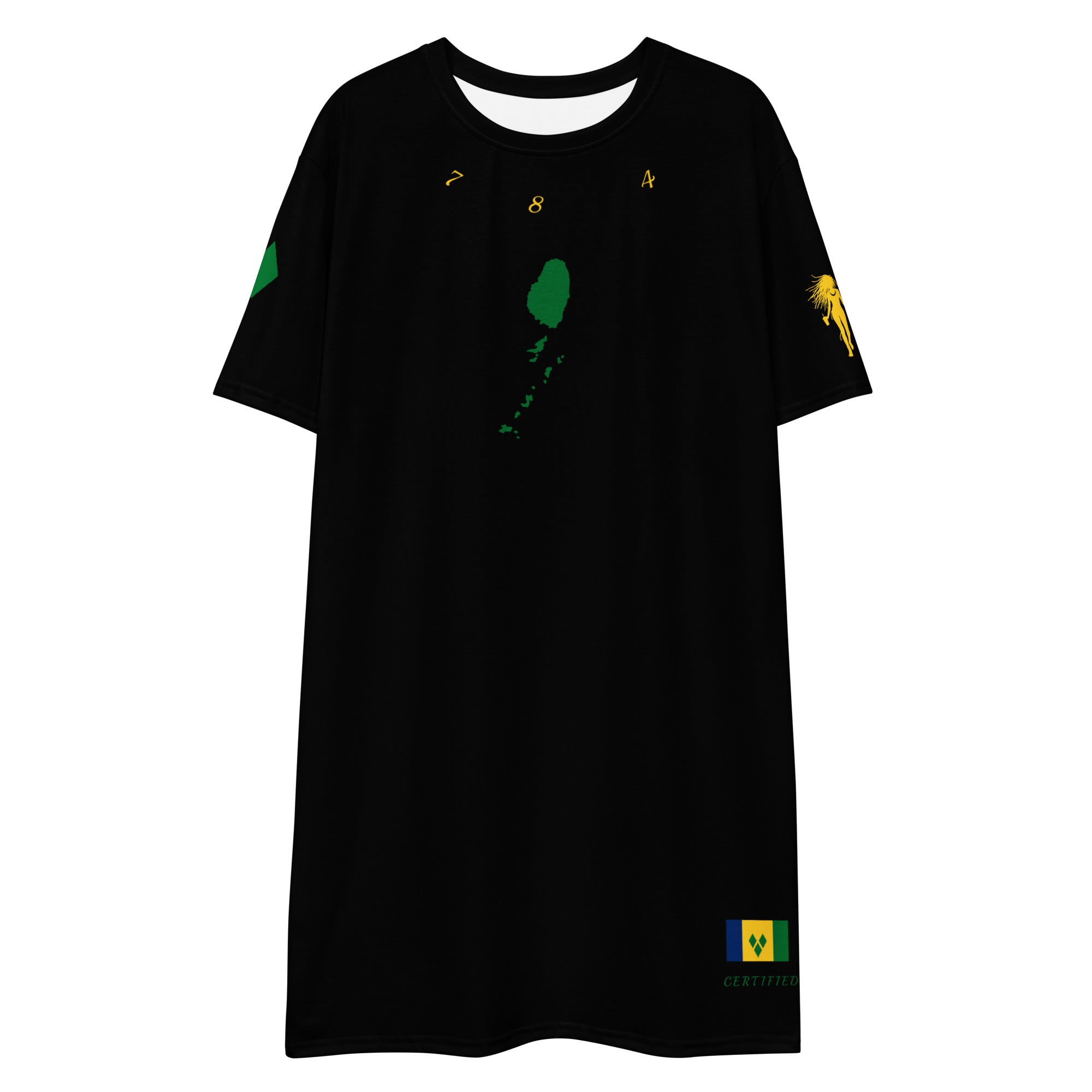 Saint Vincent Vincy T-shirt dress (Black)-Fete Massive