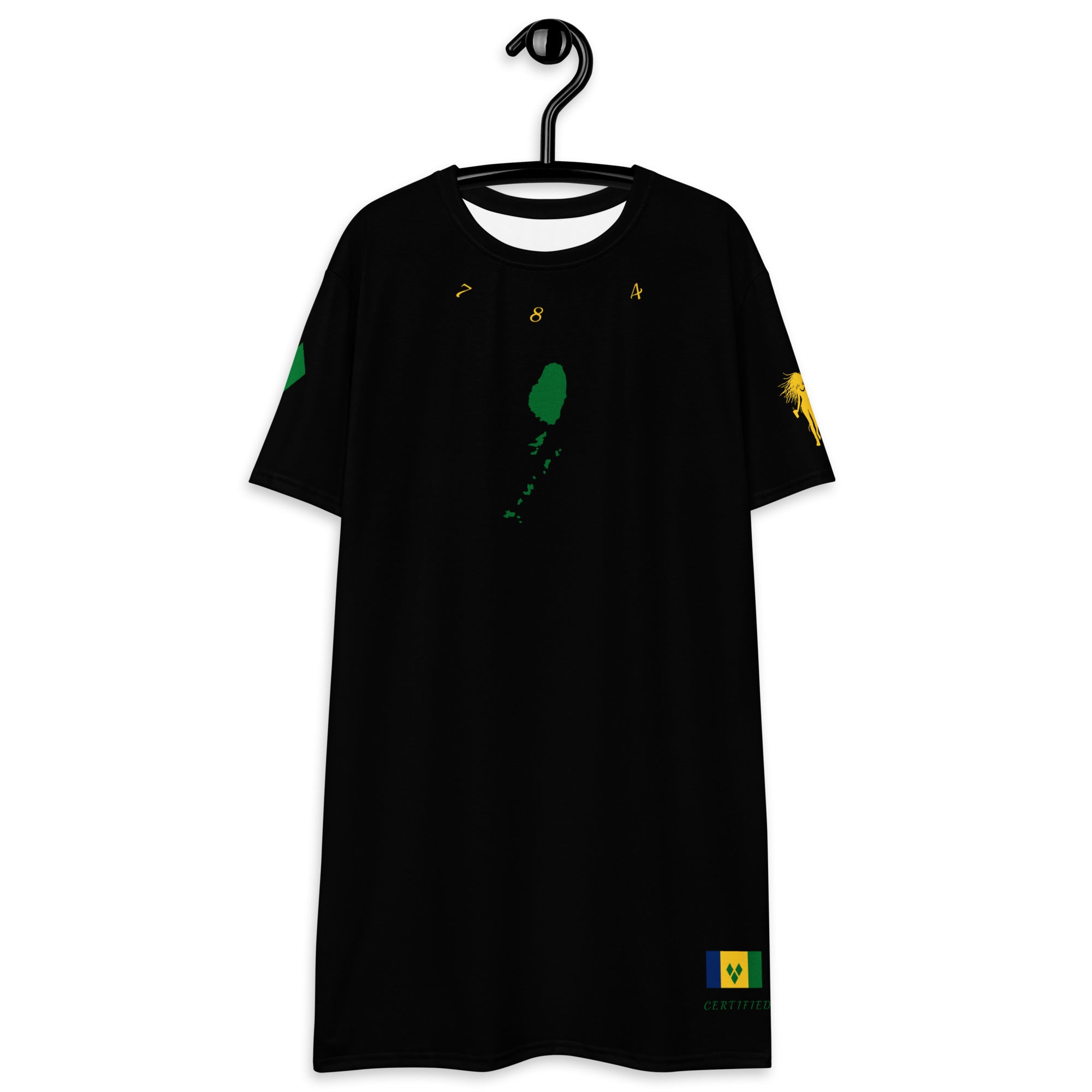 Saint Vincent Vincy T-shirt dress (Black)-Fete Massive