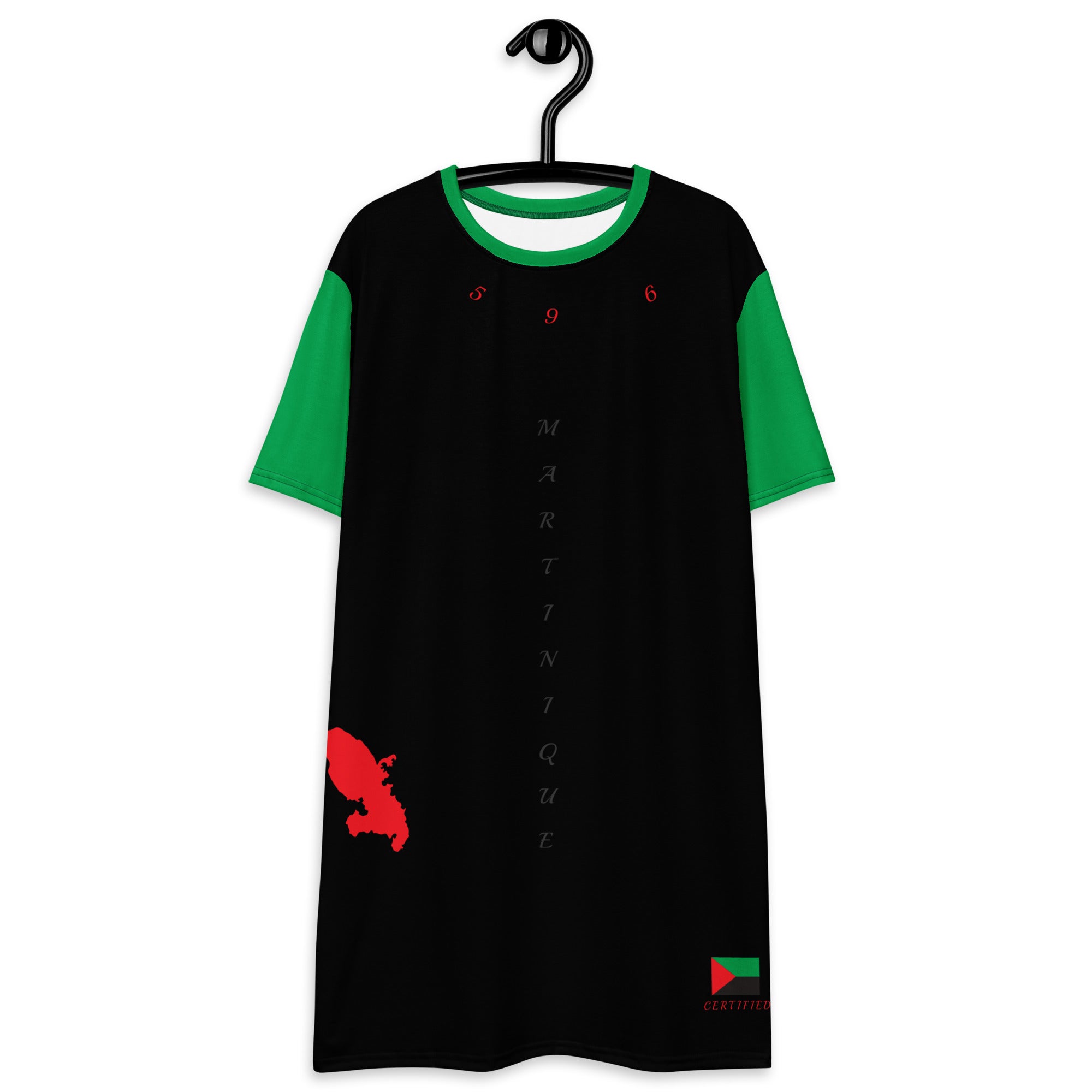 Martinique T-shirt dress (Black)-Fete Massive