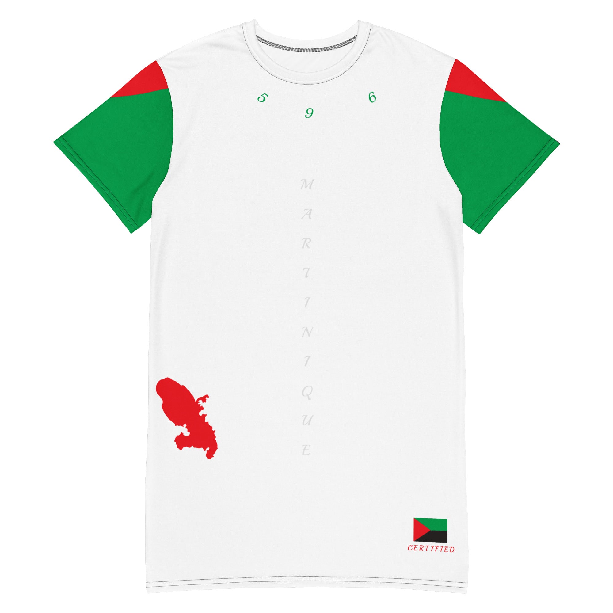 Martinique T-shirt dress (White)-Fete Massive