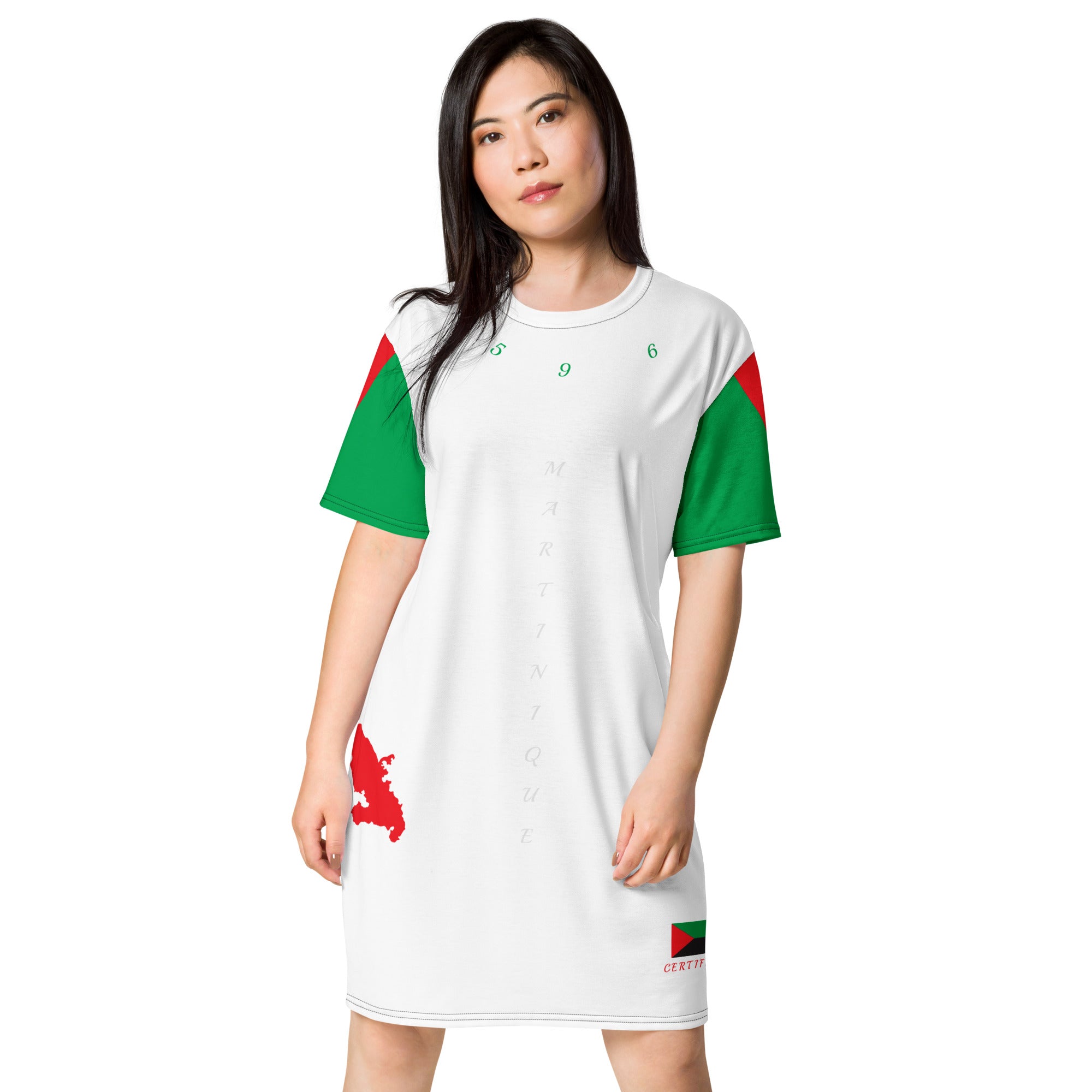 Martinique T-shirt dress (White)-Fete Massive