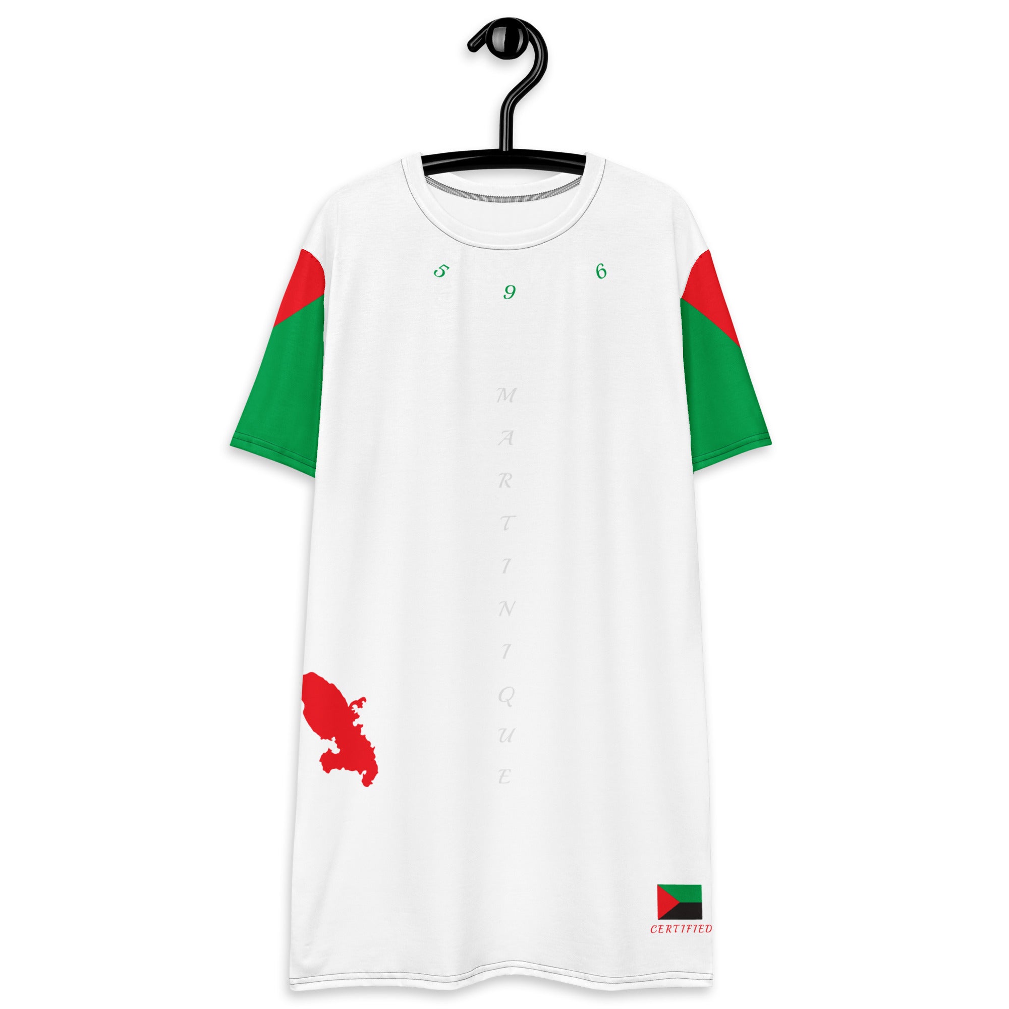 Martinique T-shirt dress (White)-Fete Massive