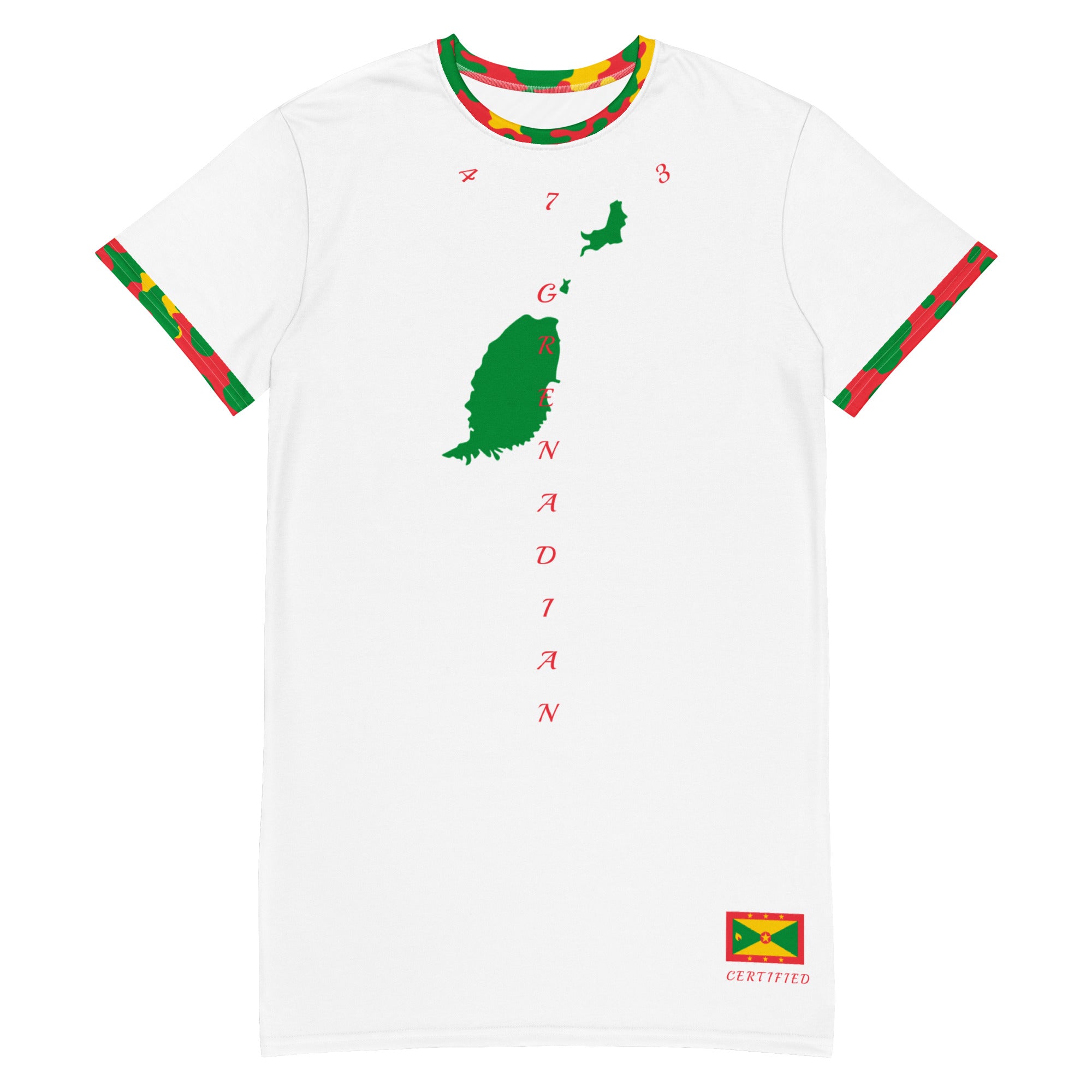 Grenada T-shirt dress (White)-Fete Massive