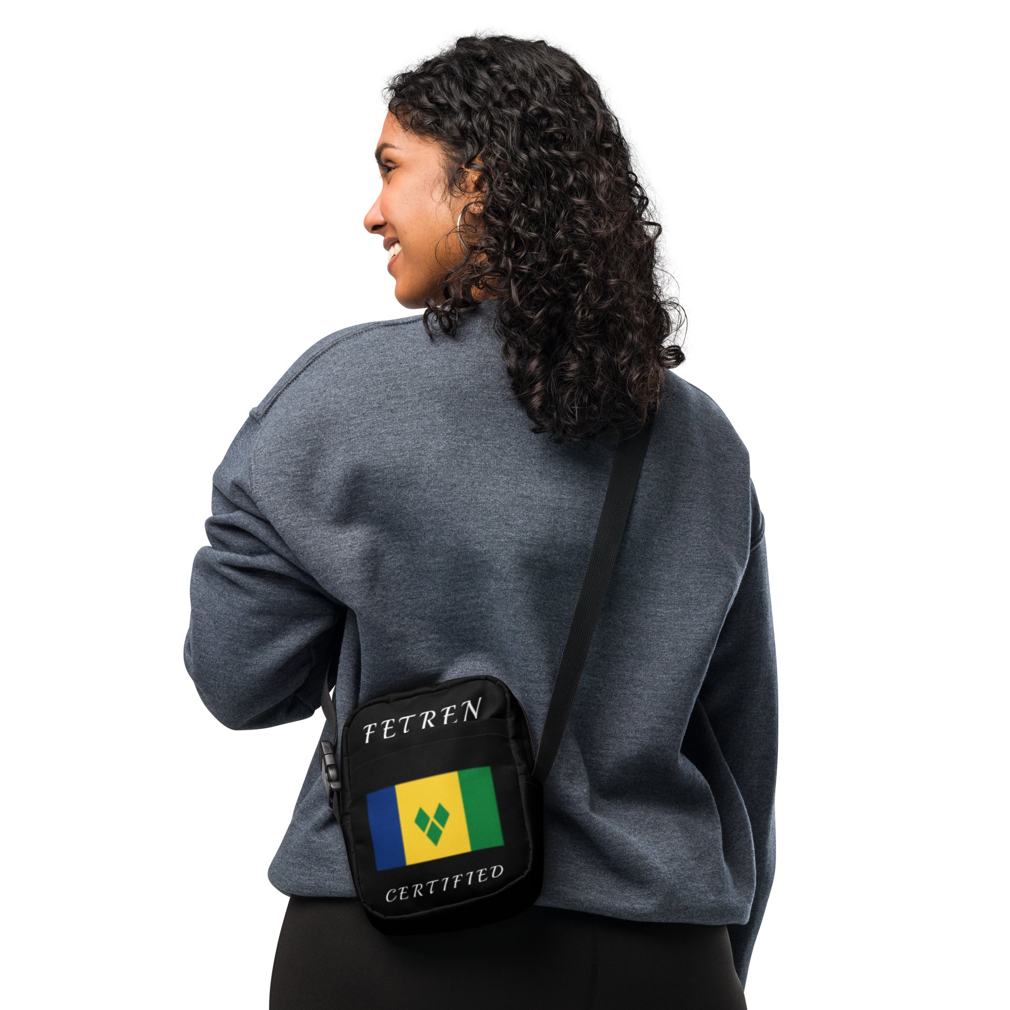 Saint Vincent and the Grenadines Utility crossbody bag (Black)-Fete Massive