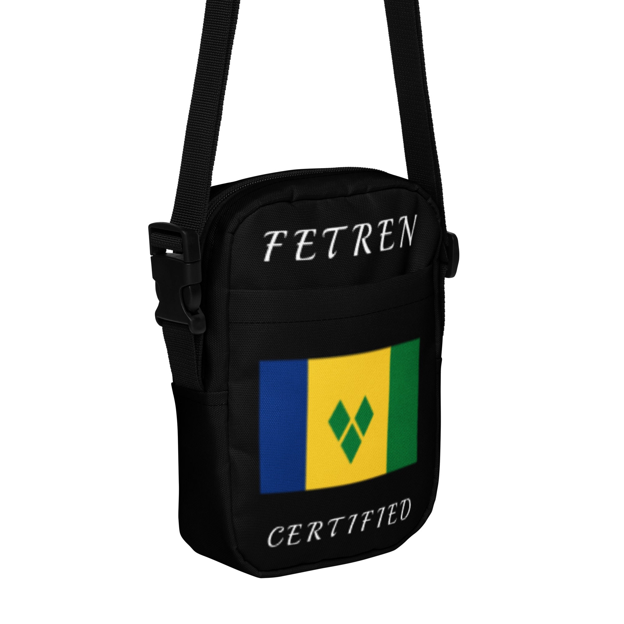 Saint Vincent and the Grenadines Utility crossbody bag (Black)-Fete Massive