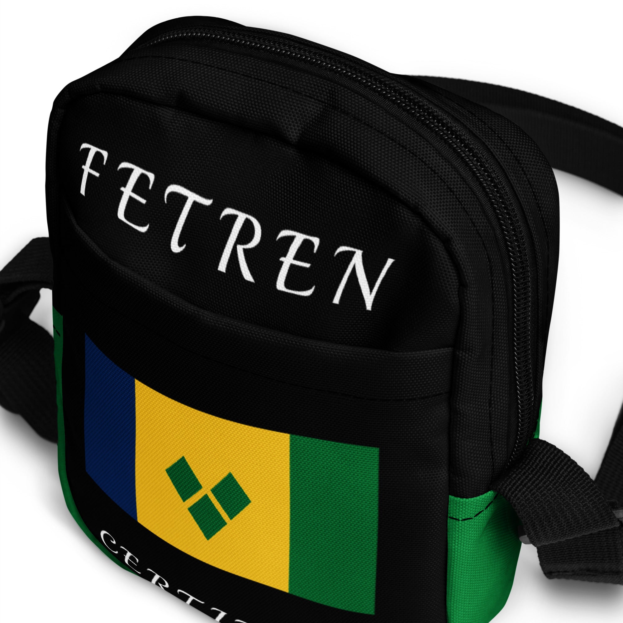 Saint Vincent and the Grenadines Utility crossbody bag (Green Trim)-Fete Massive