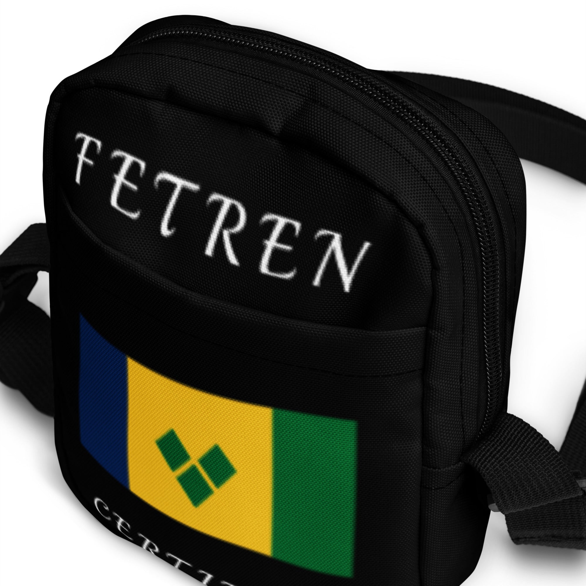 Saint Vincent and the Grenadines Utility crossbody bag (Black)-Fete Massive