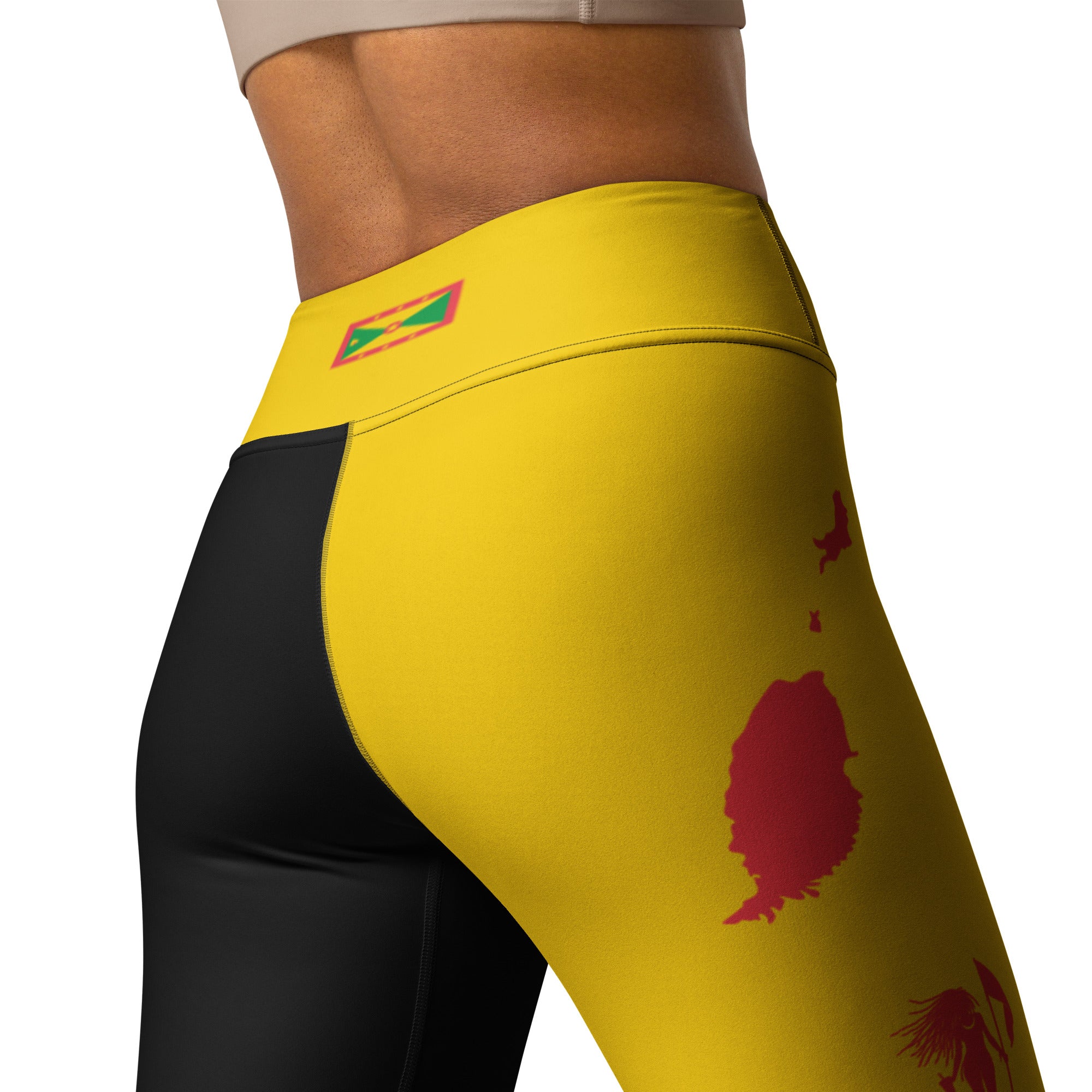 Grenada Yoga Leggings (Yellow & Black)-Fete Massive