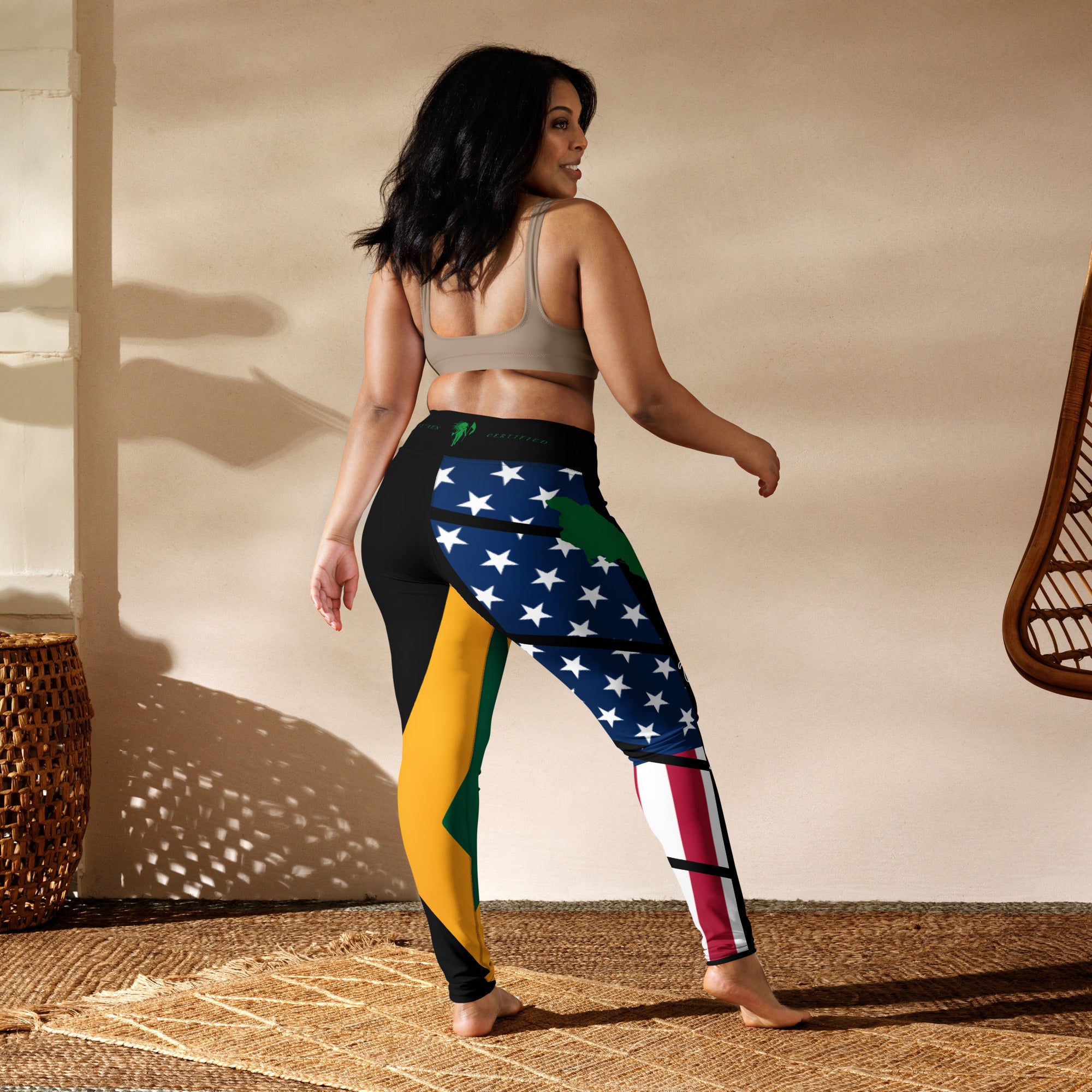 Jamaica USA Yoga Leggings-Fete Massive