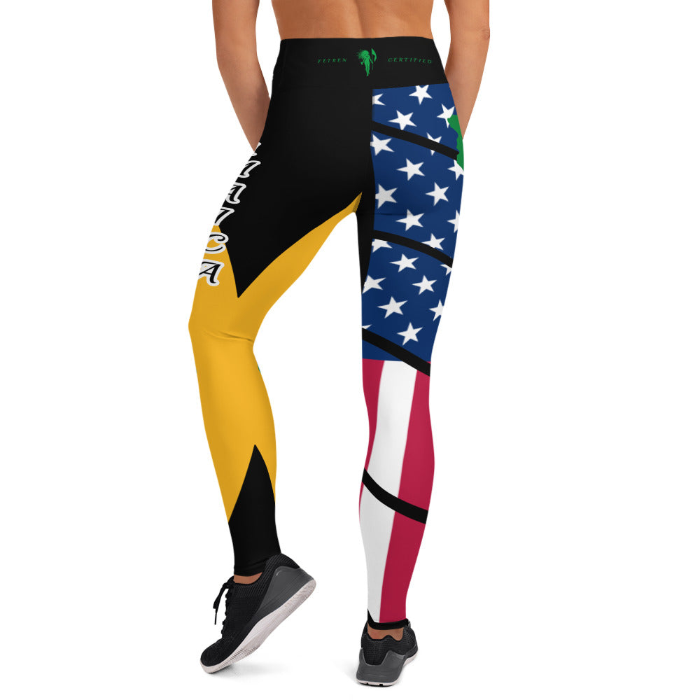 Jamaica USA Yoga Leggings-Fete Massive