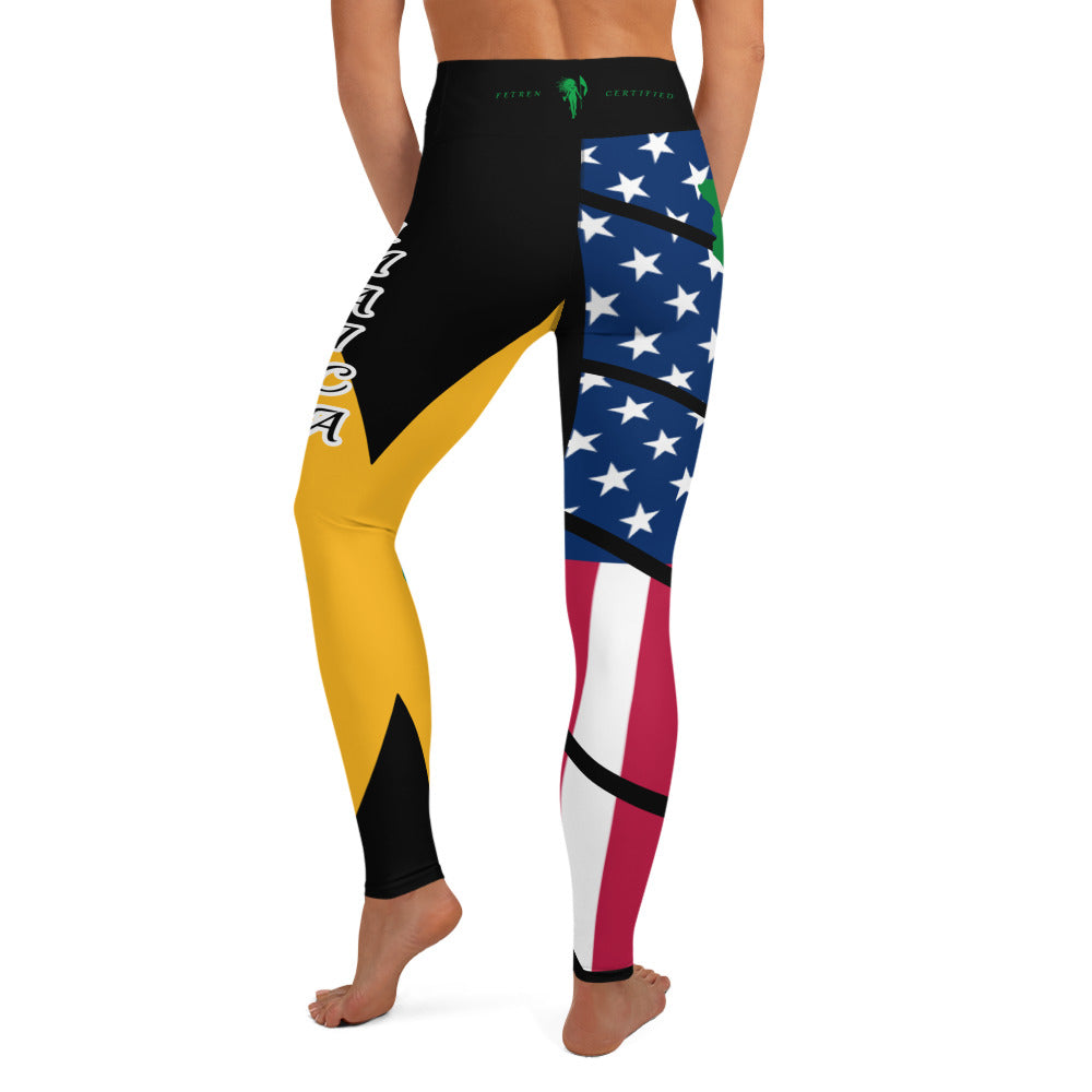 Jamaica USA Yoga Leggings-Fete Massive