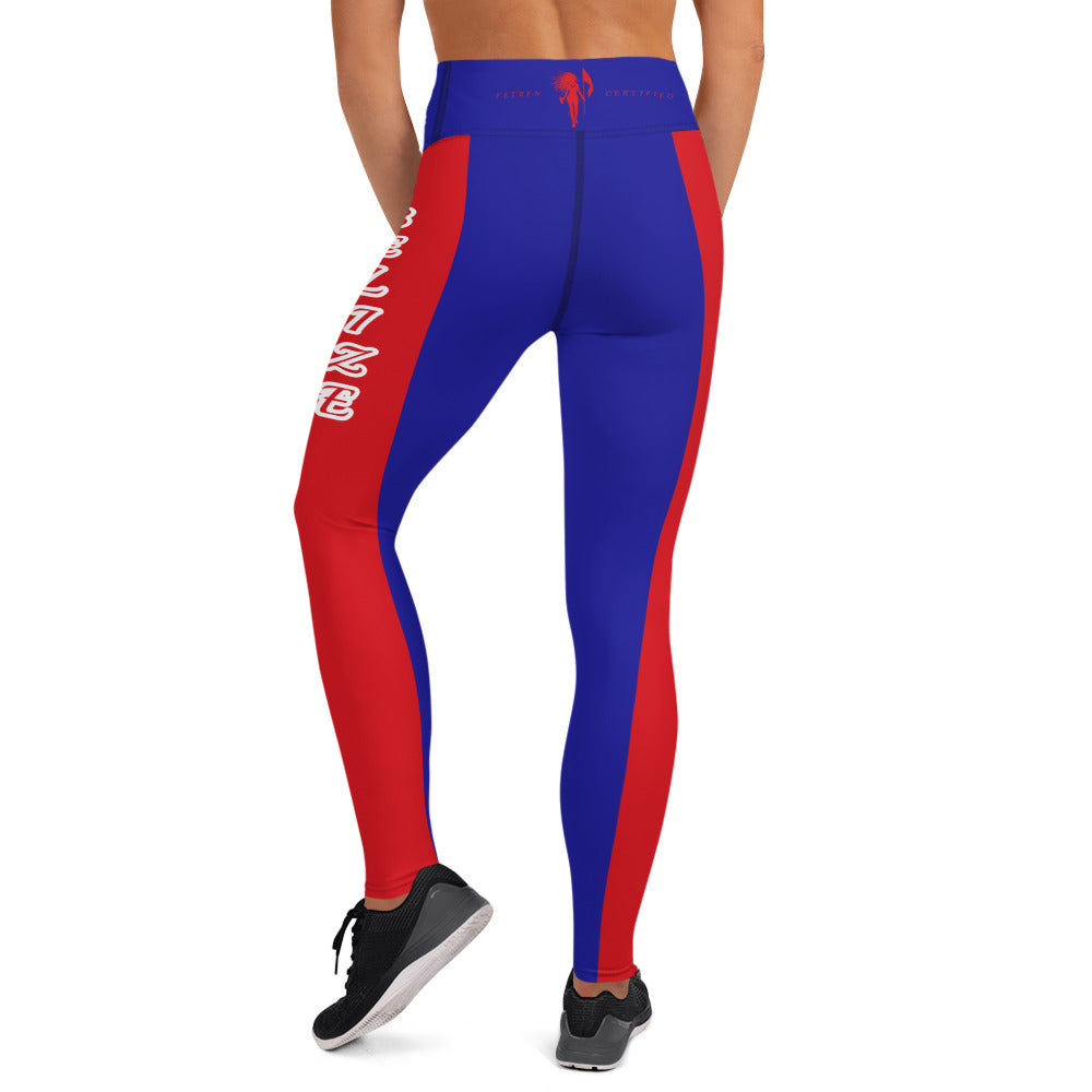 Belize Flag Yoga Leggings-Fete Massive