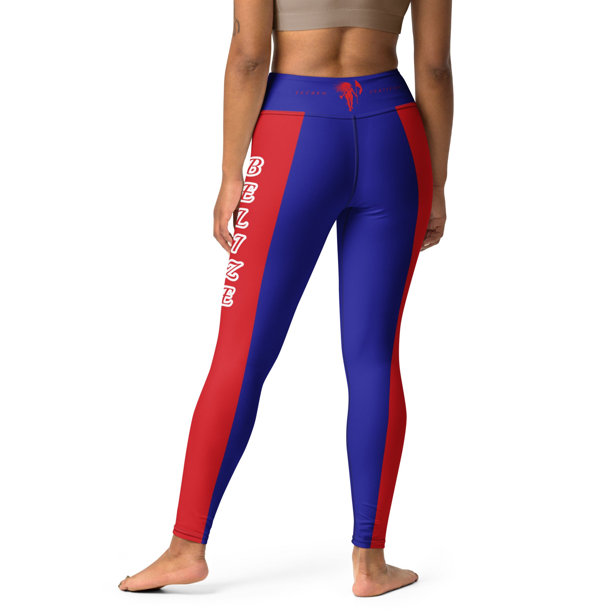 Belize Flag Yoga Leggings-Fete Massive