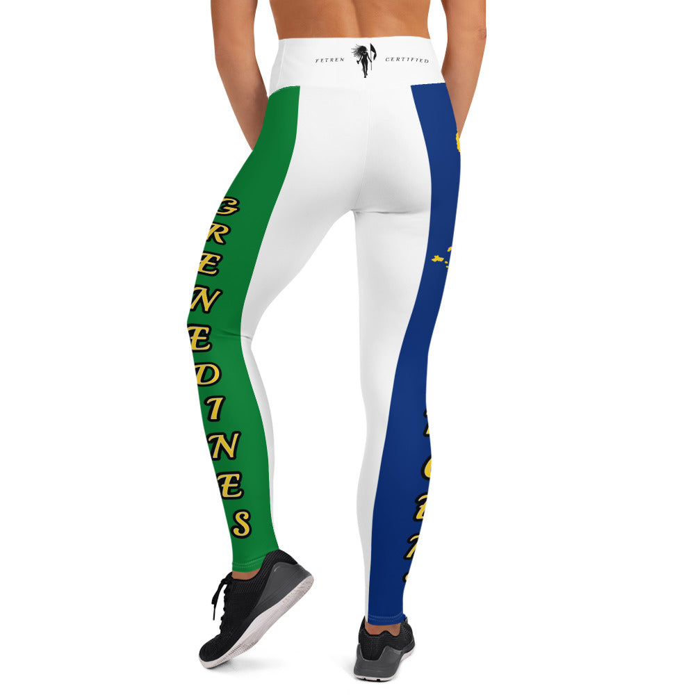 Saint Vincent Flag White Out Edition Yoga Leggings-Fete Massive