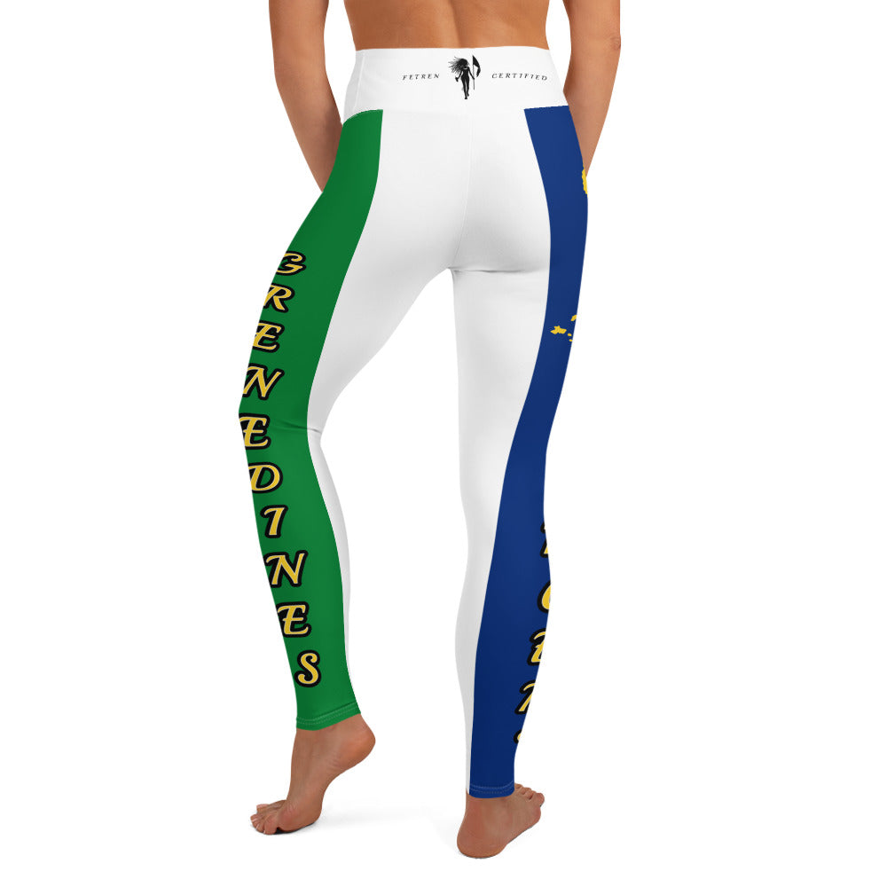 Saint Vincent Flag White Out Edition Yoga Leggings-Fete Massive