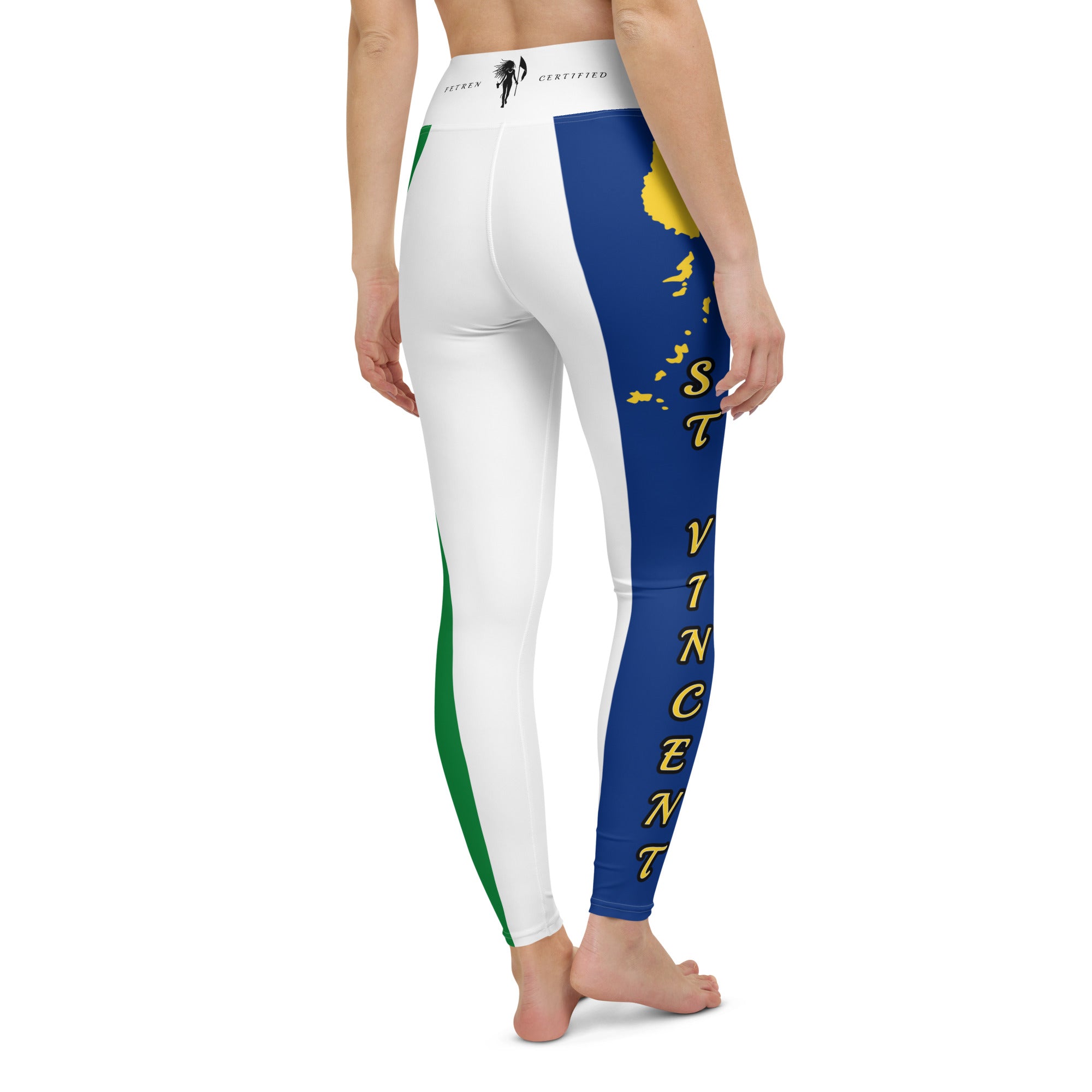 Saint Vincent Flag White Out Edition Yoga Leggings-Fete Massive