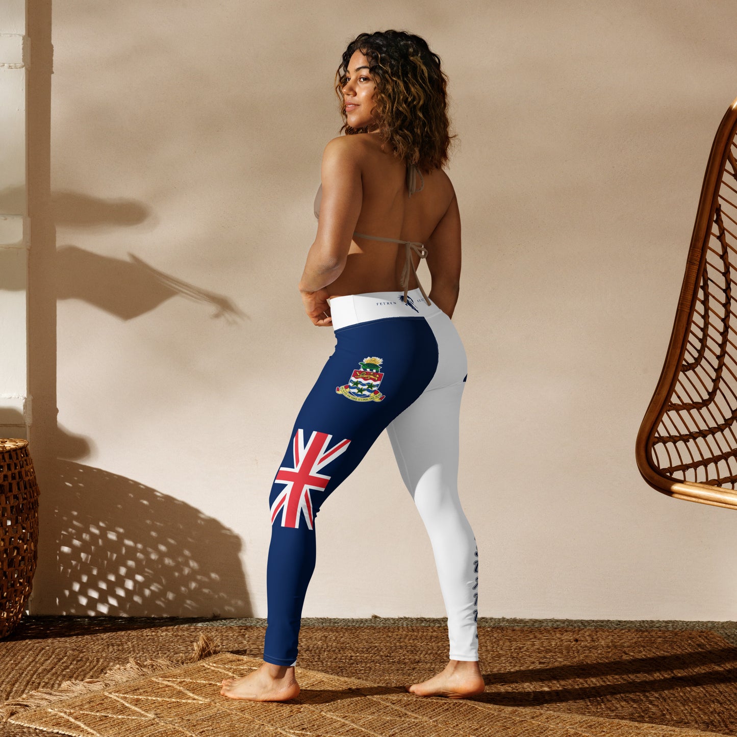 Caymen Islands Flag Yoga Leggings White