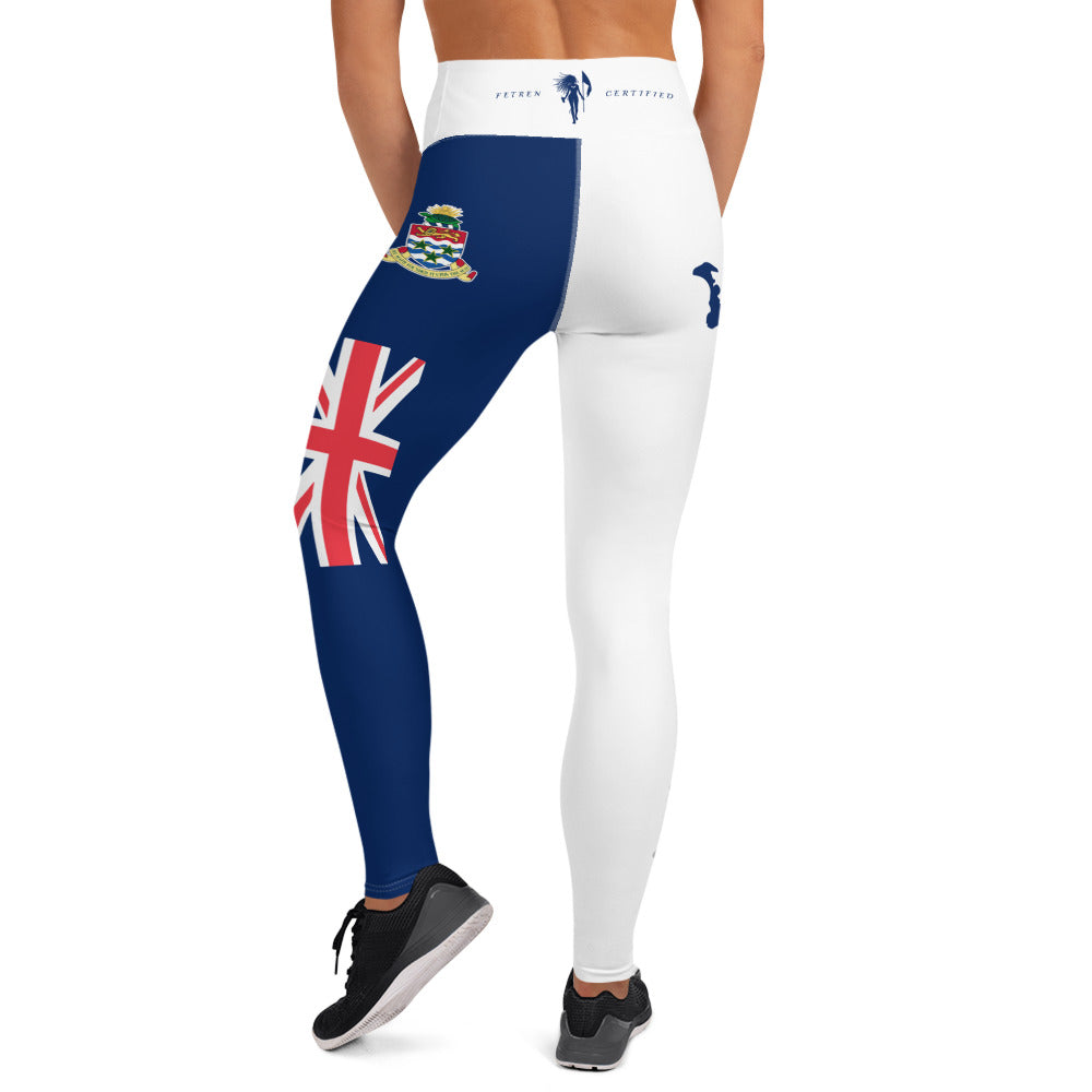 Caymen Islands Flag Yoga Leggings White