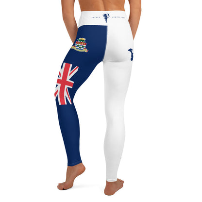 Caymen Islands Flag Yoga Leggings White