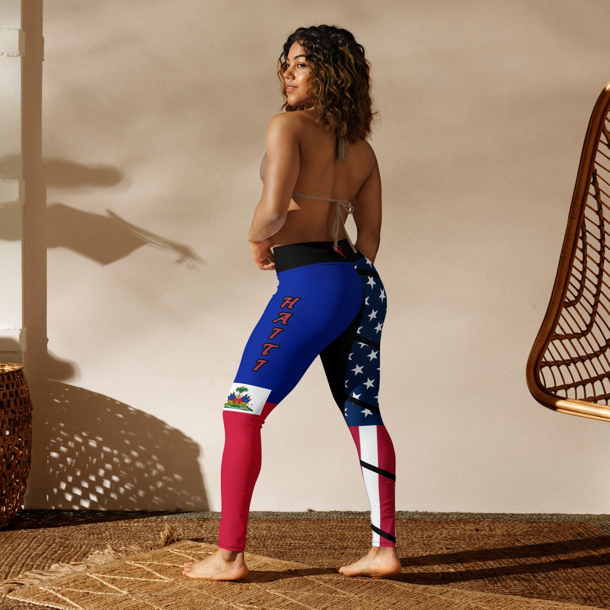 Haiti USA Yoga Leggings-Fete Massive