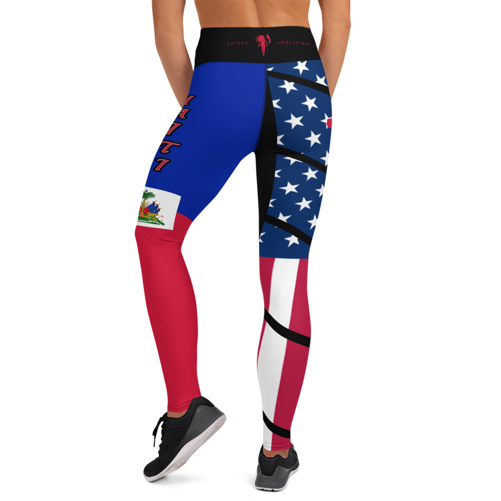 Haiti USA Yoga Leggings-Fete Massive