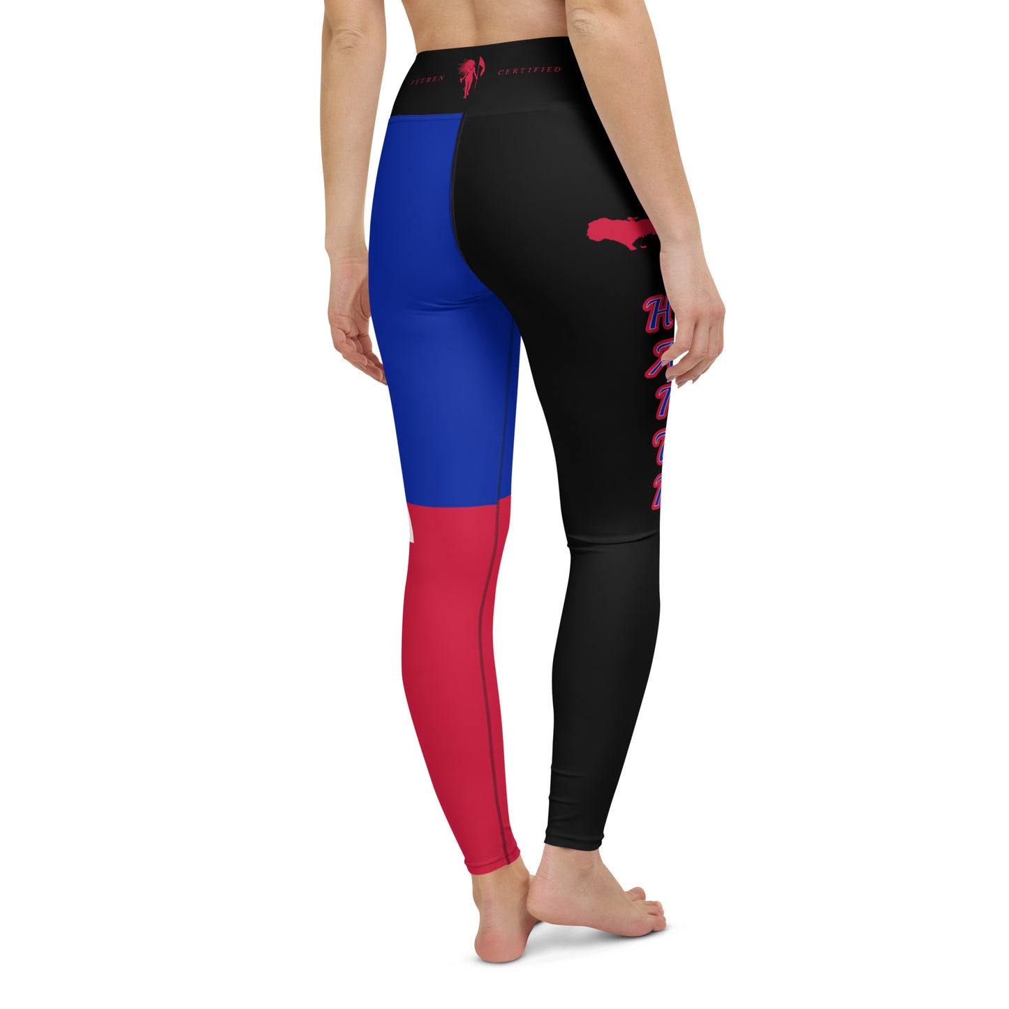 Haiti Flag Yoga Leggings (Black)