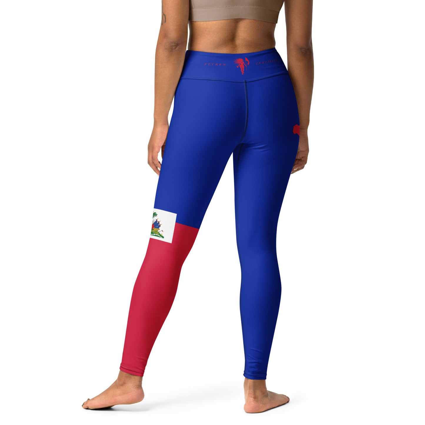 Haiti Flag Yoga Leggings (Blue)