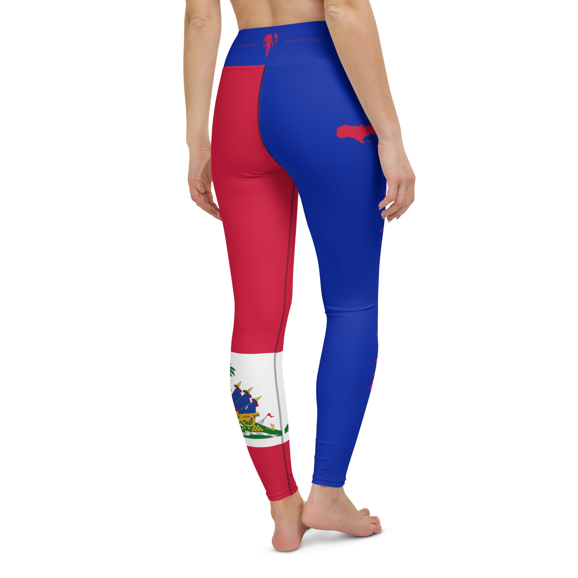 Haiti Flag Yoga Leggings-Fete Massive