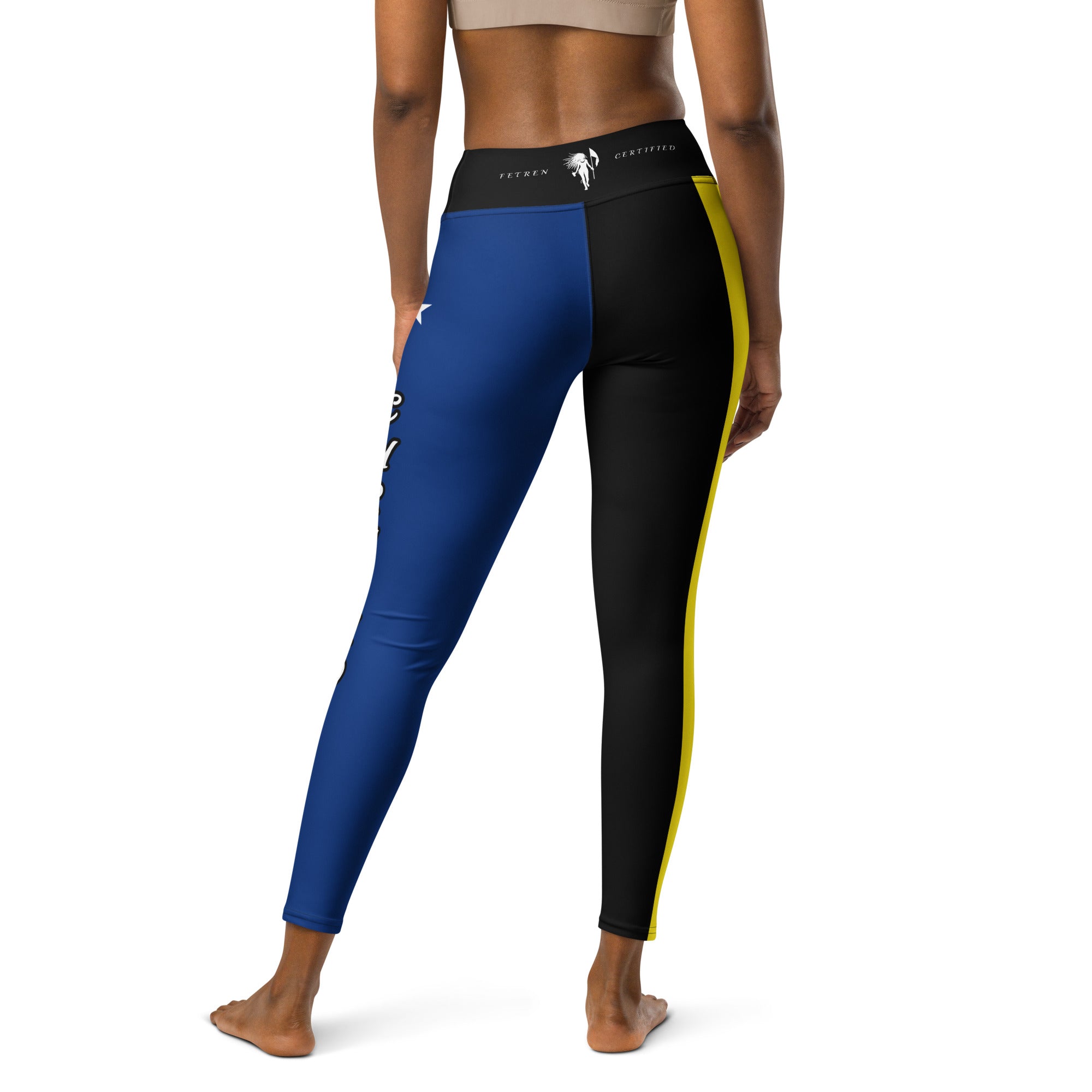 Curacao Flag Yoga Leggings Black-Fete Massive