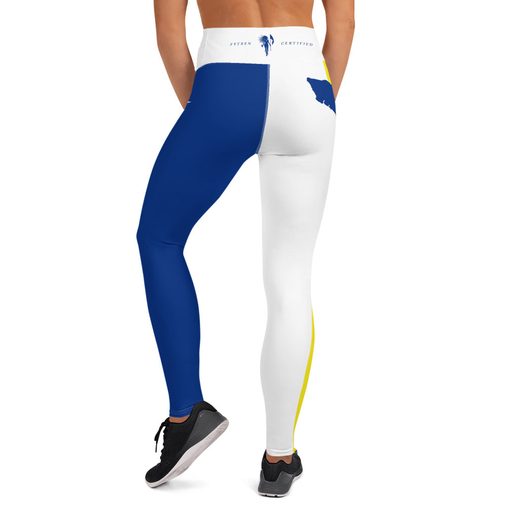 Curacao Flag Yoga Leggings (White)