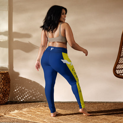 Curacao Flag Yoga Leggings (Blue)