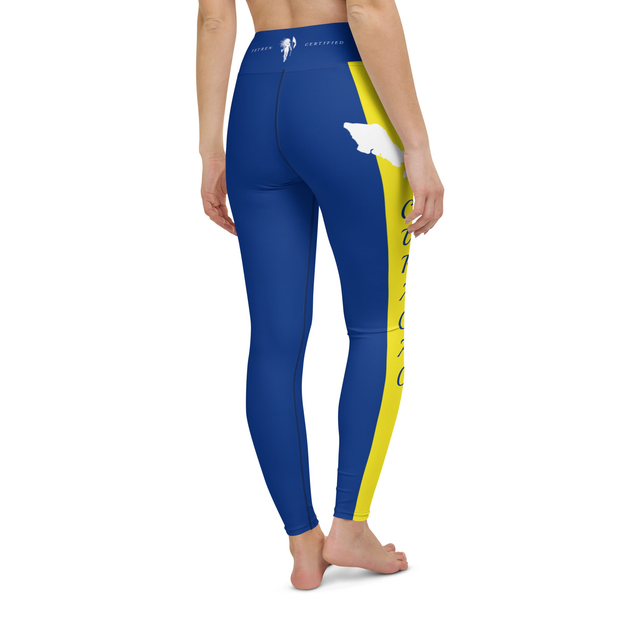 Curacao Flag Yoga Leggings (Blue)-Fete Massive