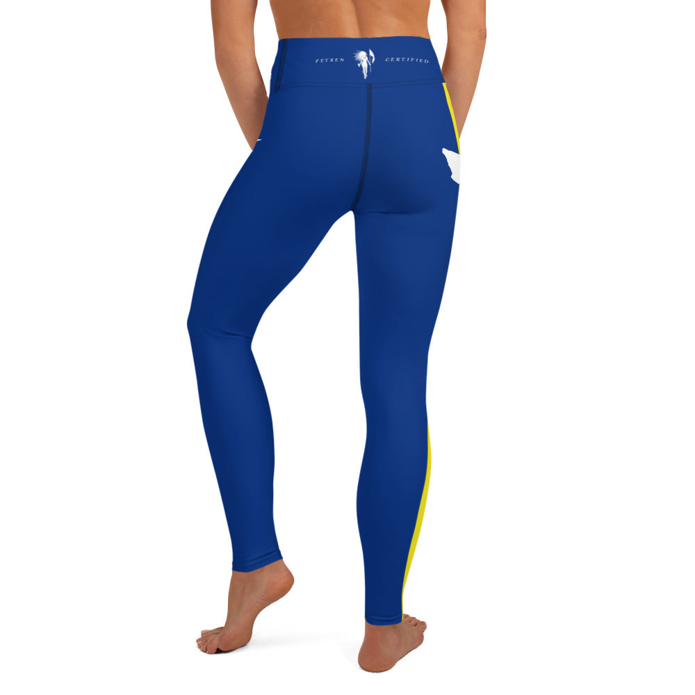 Curacao Flag Yoga Leggings (Blue)-Fete Massive