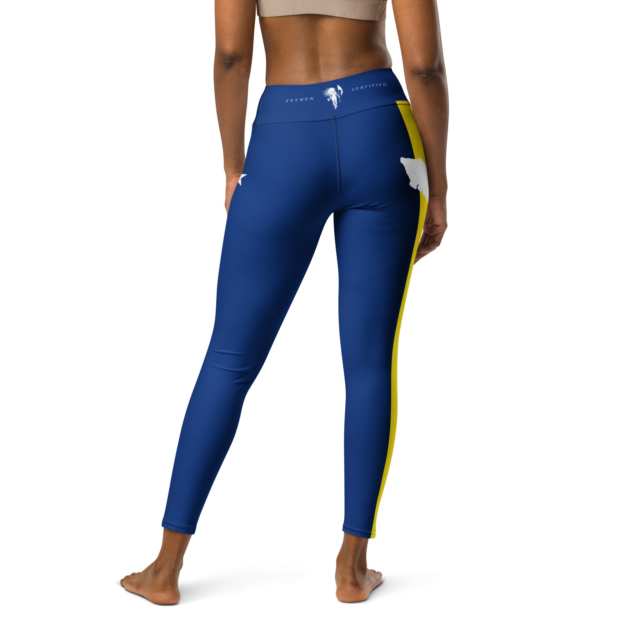 Curacao Flag Yoga Leggings (Blue)-Fete Massive