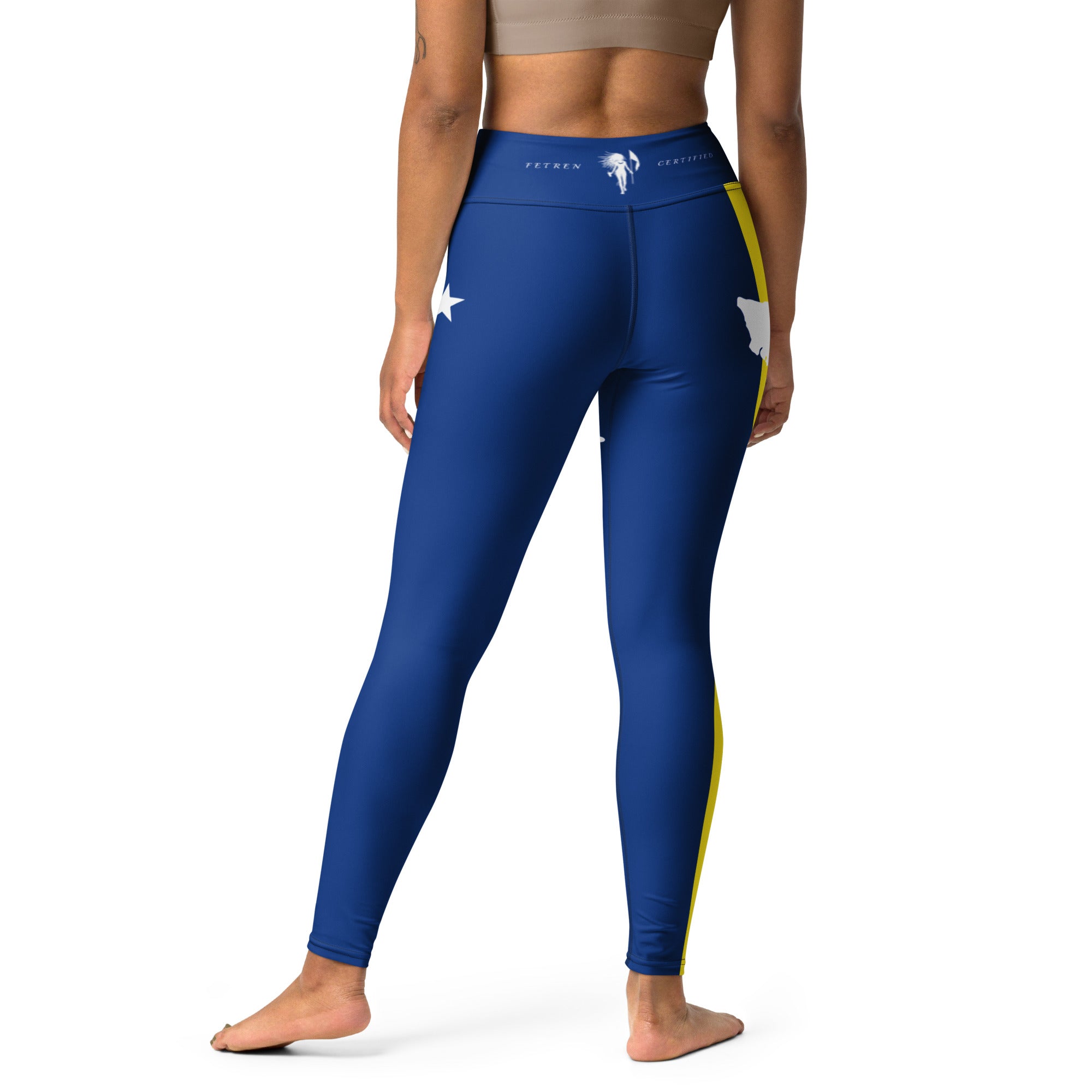 Curacao Flag Yoga Leggings (Blue)-Fete Massive