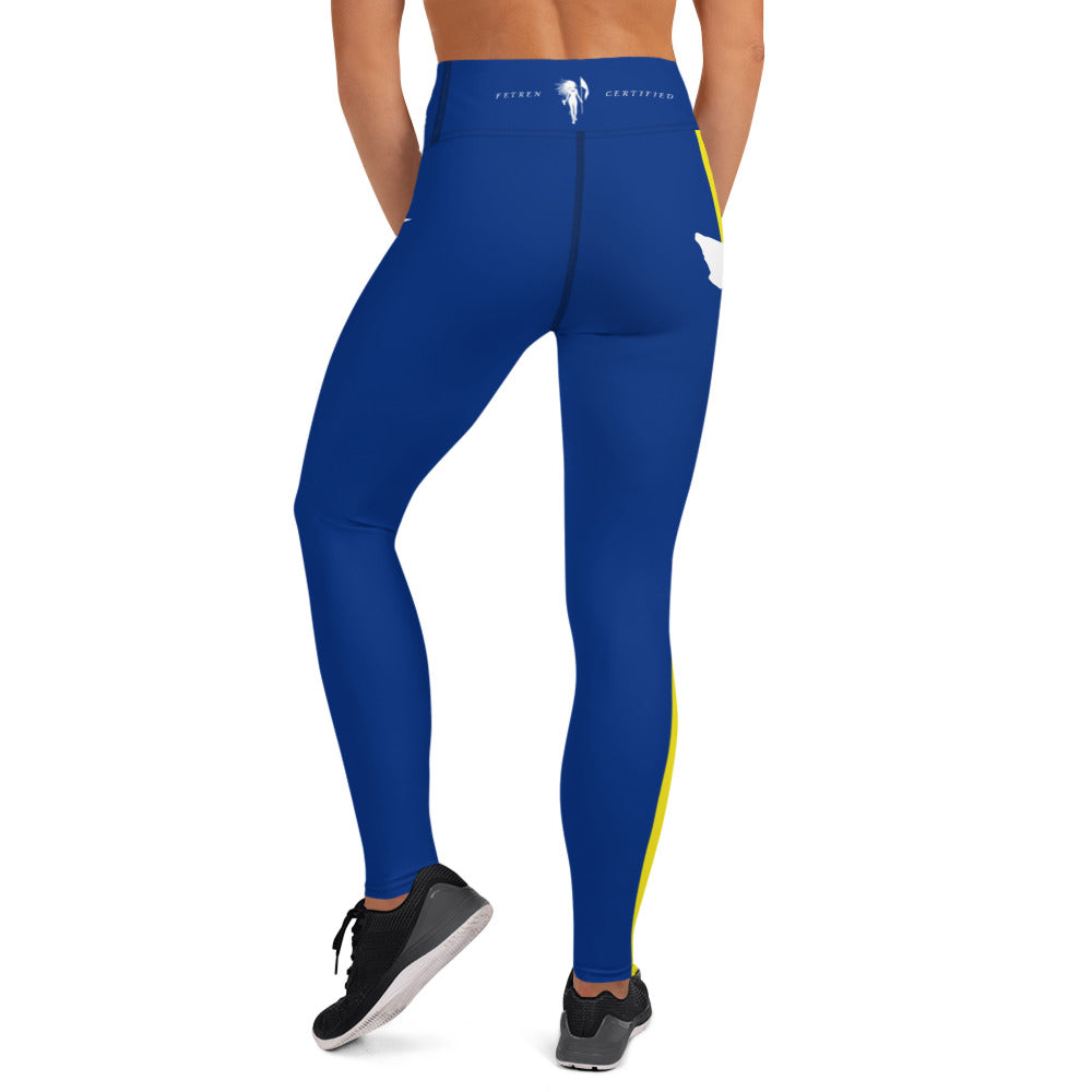 Curacao Flag Yoga Leggings (Blue)-Fete Massive