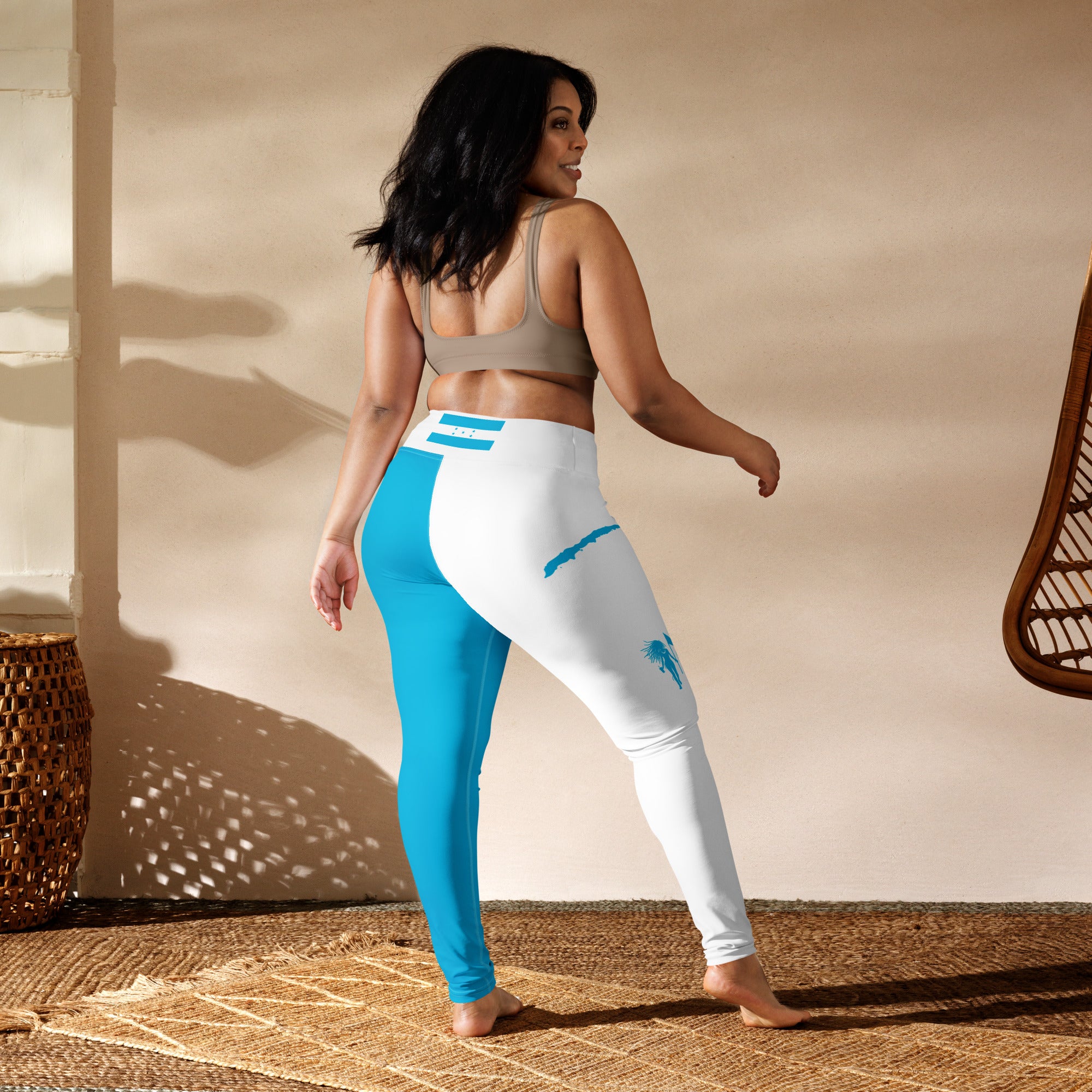 Rotan/Honduras Flag Yoga Leggings-Fete Massive