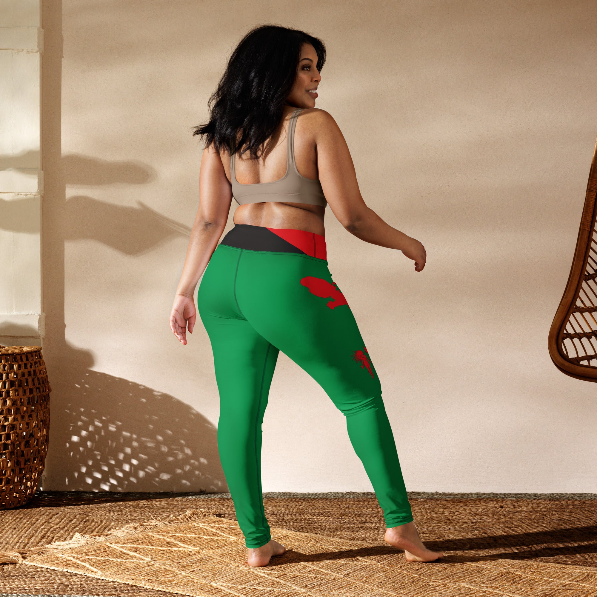 Martinique Yoga Leggings (Green)-Fete Massive