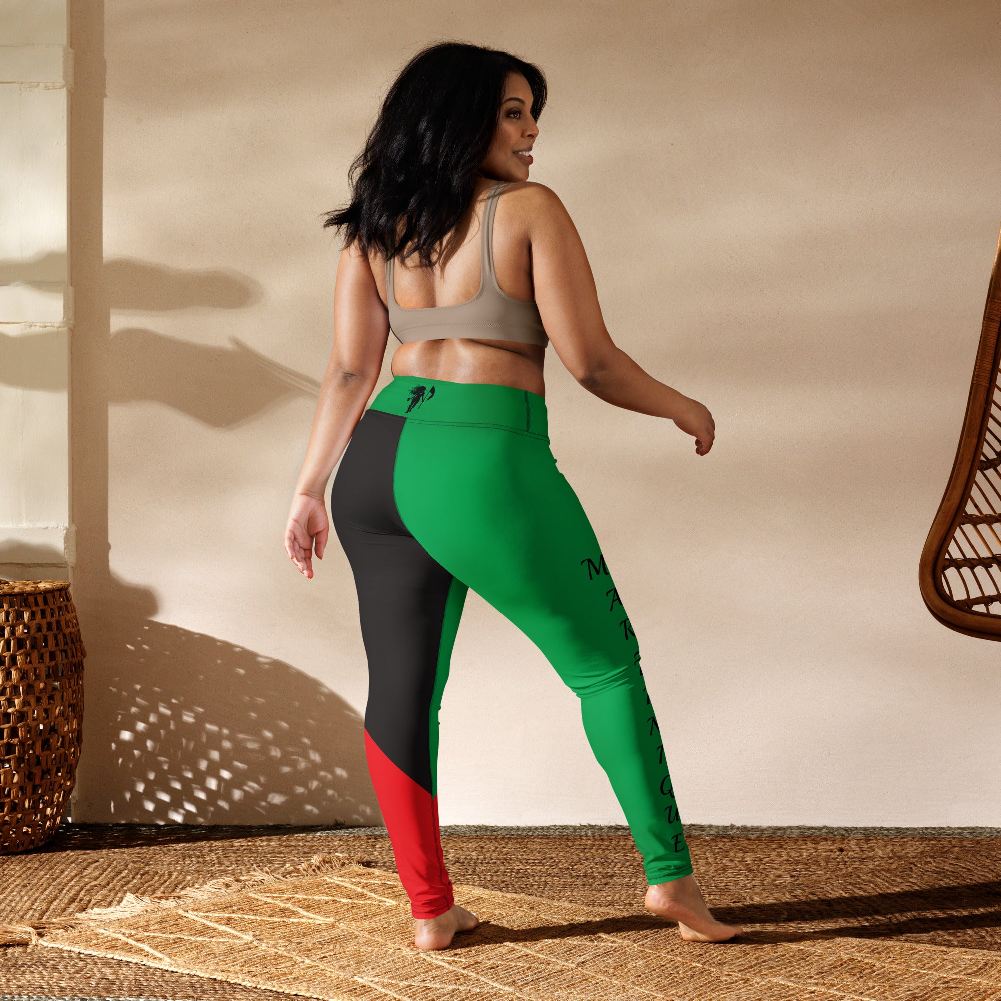 Martinique Yoga Leggings (Green Flag)-Fete Massive